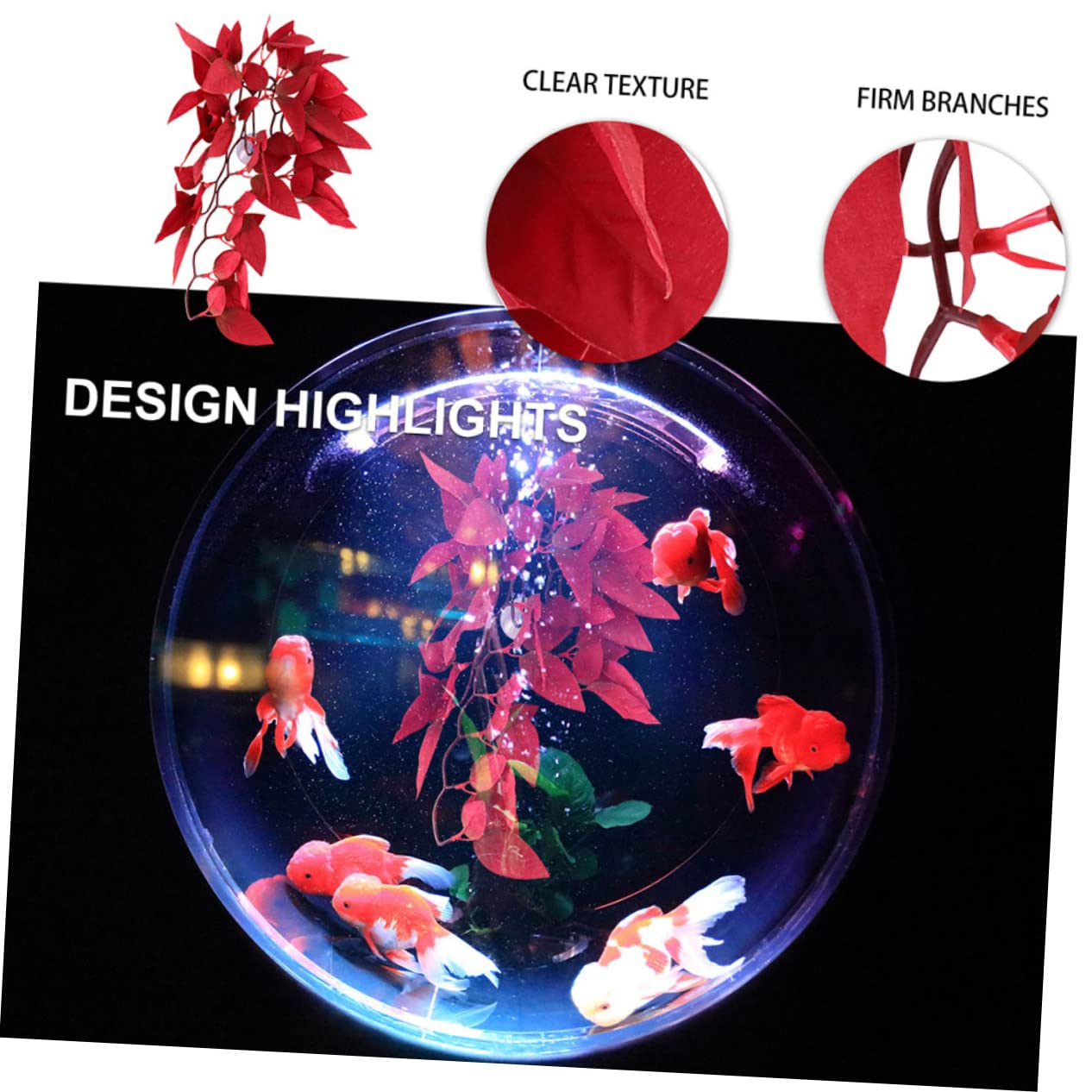 BESPORTBLE 5 Set Rattan Paesaggistico Per Animali Domestici Accessori Per Rettili Pianta Dell'habitat Dei Rettili Piante Di Seta Dell'acquario Vivido Arredamento Rettile Plastica 2 Pezzi * 5