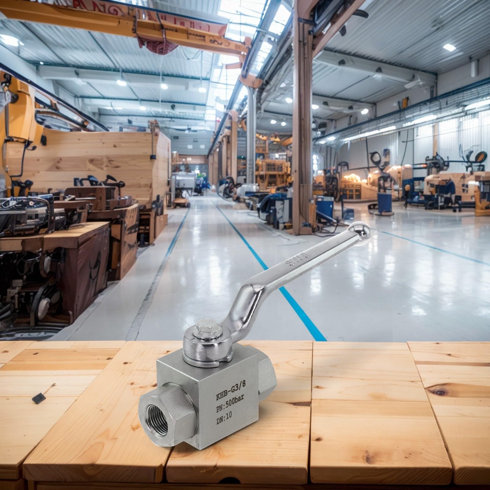 EasyByMall Válvula de bola de alta presión, válvula de cierre hidráulica de acero al carbono para control de flujo, diseño compacto para aplicaciones de tuberías industriales