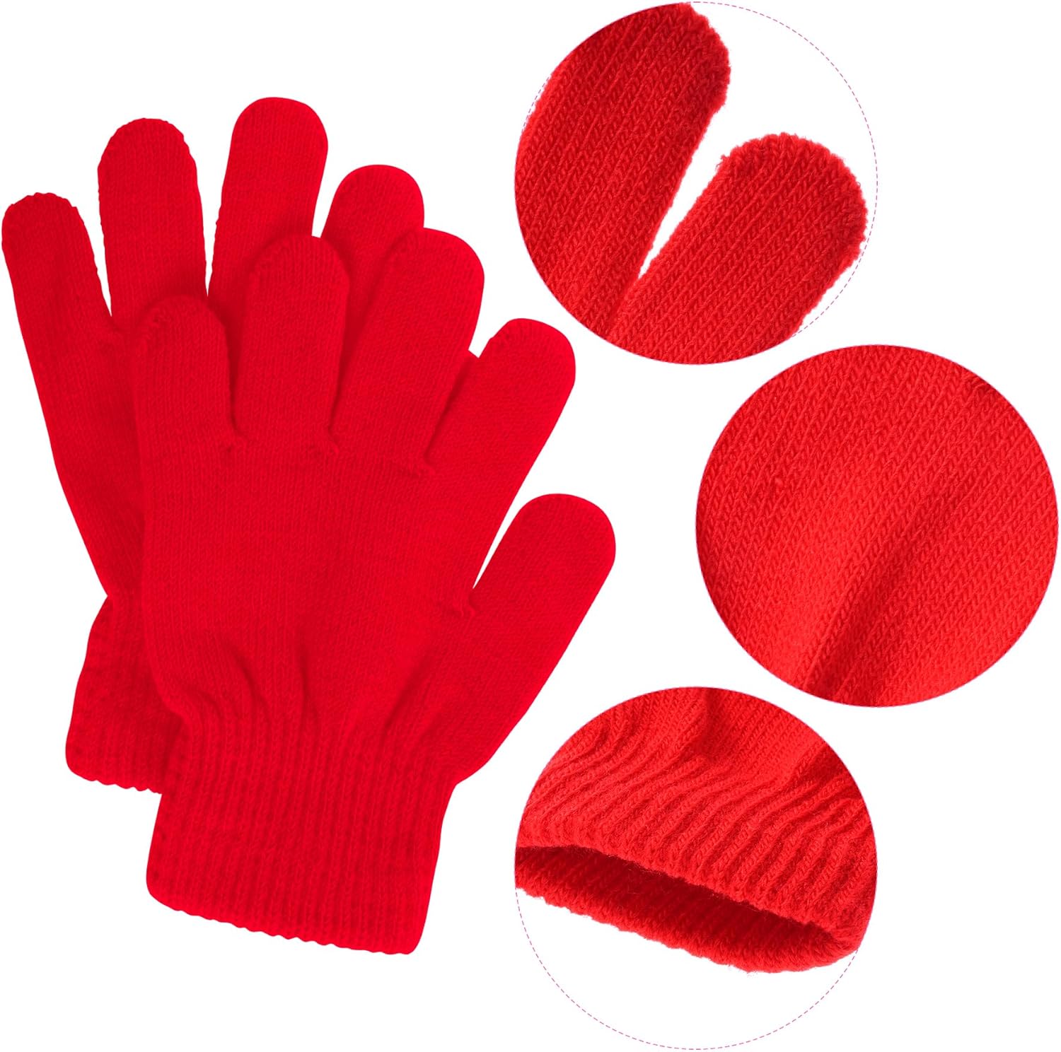 jiebor 24 Pairs Warm Kids Winter Knit Gloves for Kids Boys Girls Children Gift - Image 8