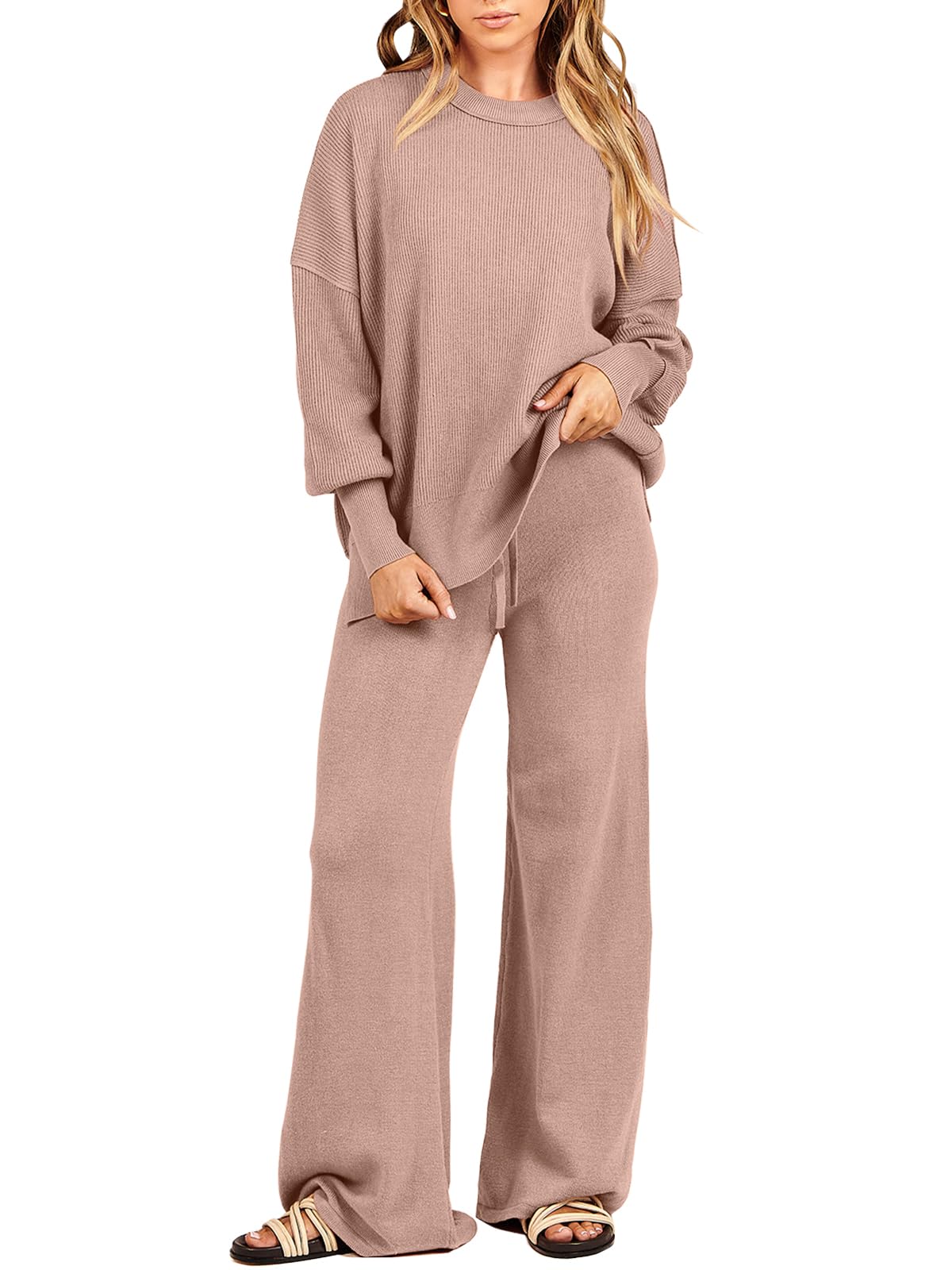 Anrabesswomen Piece Outfits Oversized Chunky Knit Sweater Top