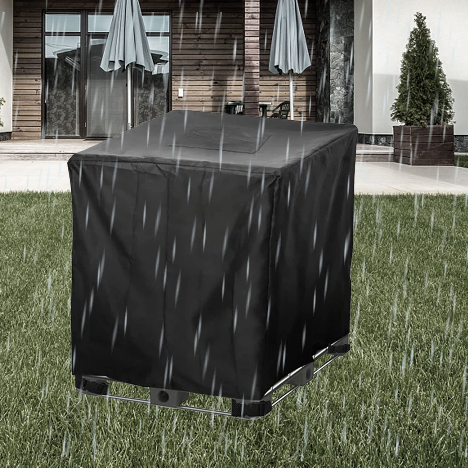 IBC Tankafdekking, afdekzeil voor watertank 1000 liter, IBC container cover, afdekzeil, beschermhoes, beschermkap, beschermzeil, geschikt voor IBC -tank, container, regenwatertank (groen