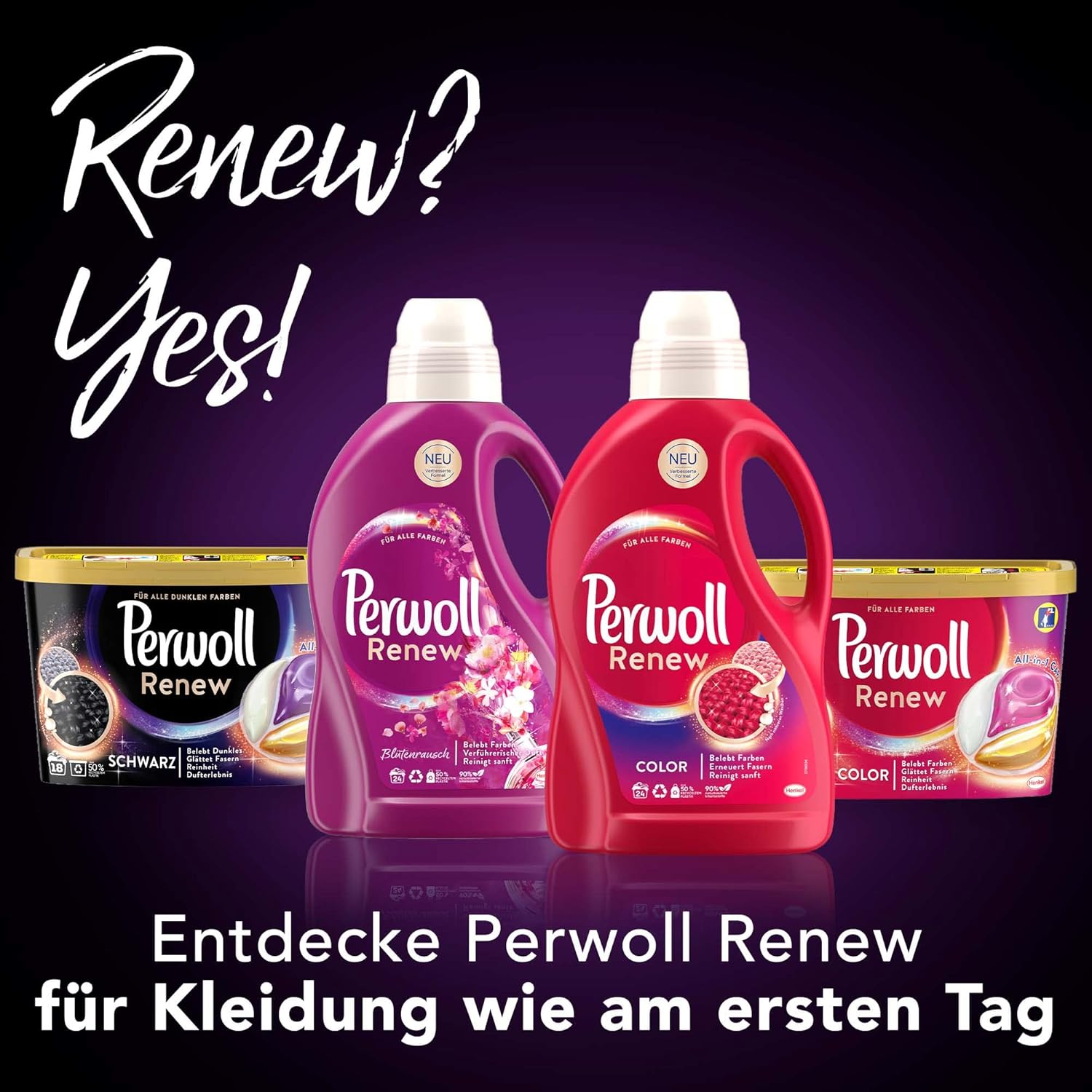 Perwoll Renew Liquid Detergent - For Black And Darks - 24 Loads (1.4L)