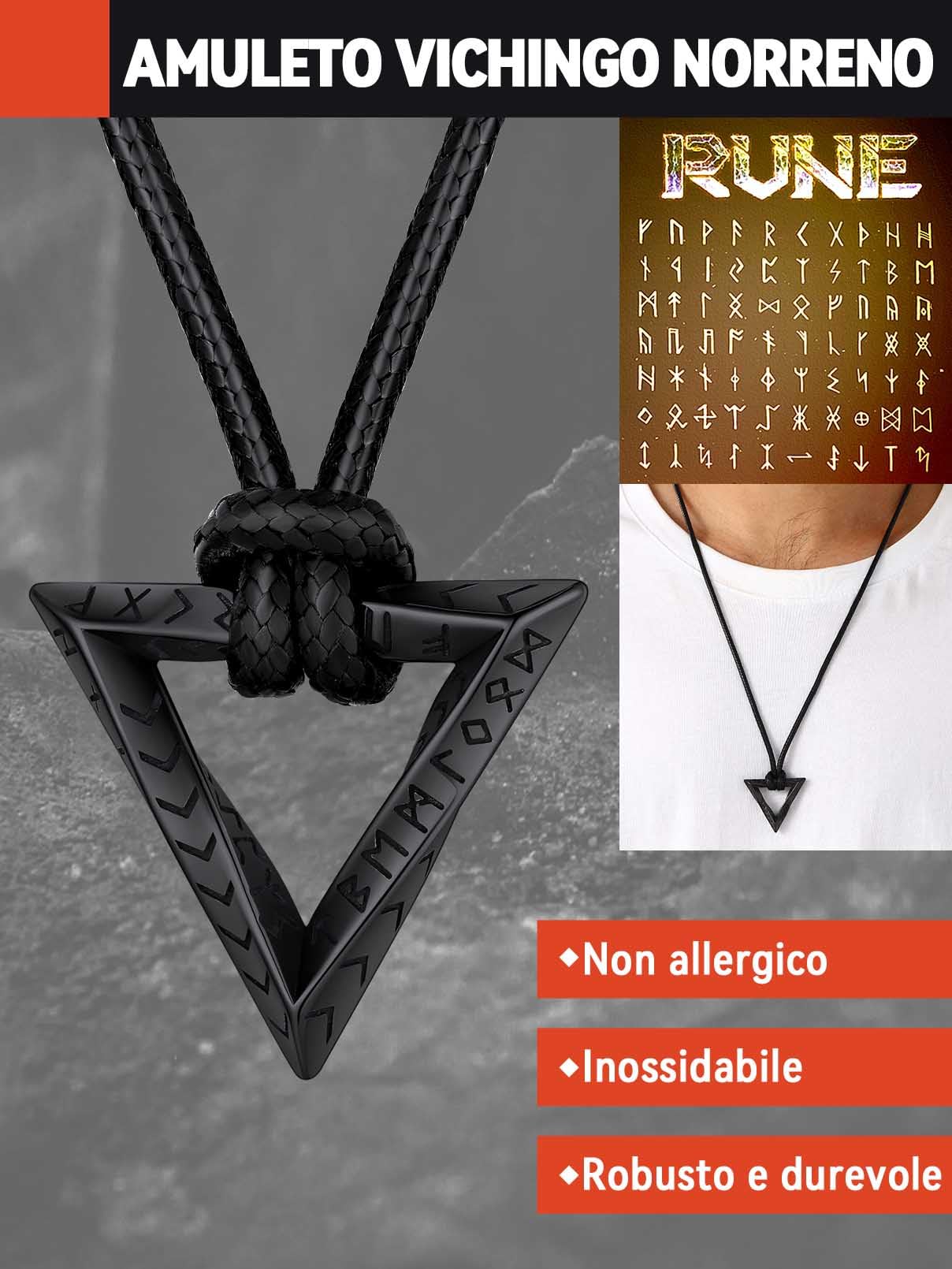 FaithHeart Cerchio Collana Vichinga Anello di Mobius Ciondolo Rune Vichinghe Amuleto del Mito Nordico Collanina Pelle Intrecciata Nodo Celtico Regalo Compleanno per Lui Coppie