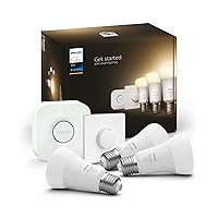 Philips Hue White Starter Kit con 3 Lampadine, con Bluetooth