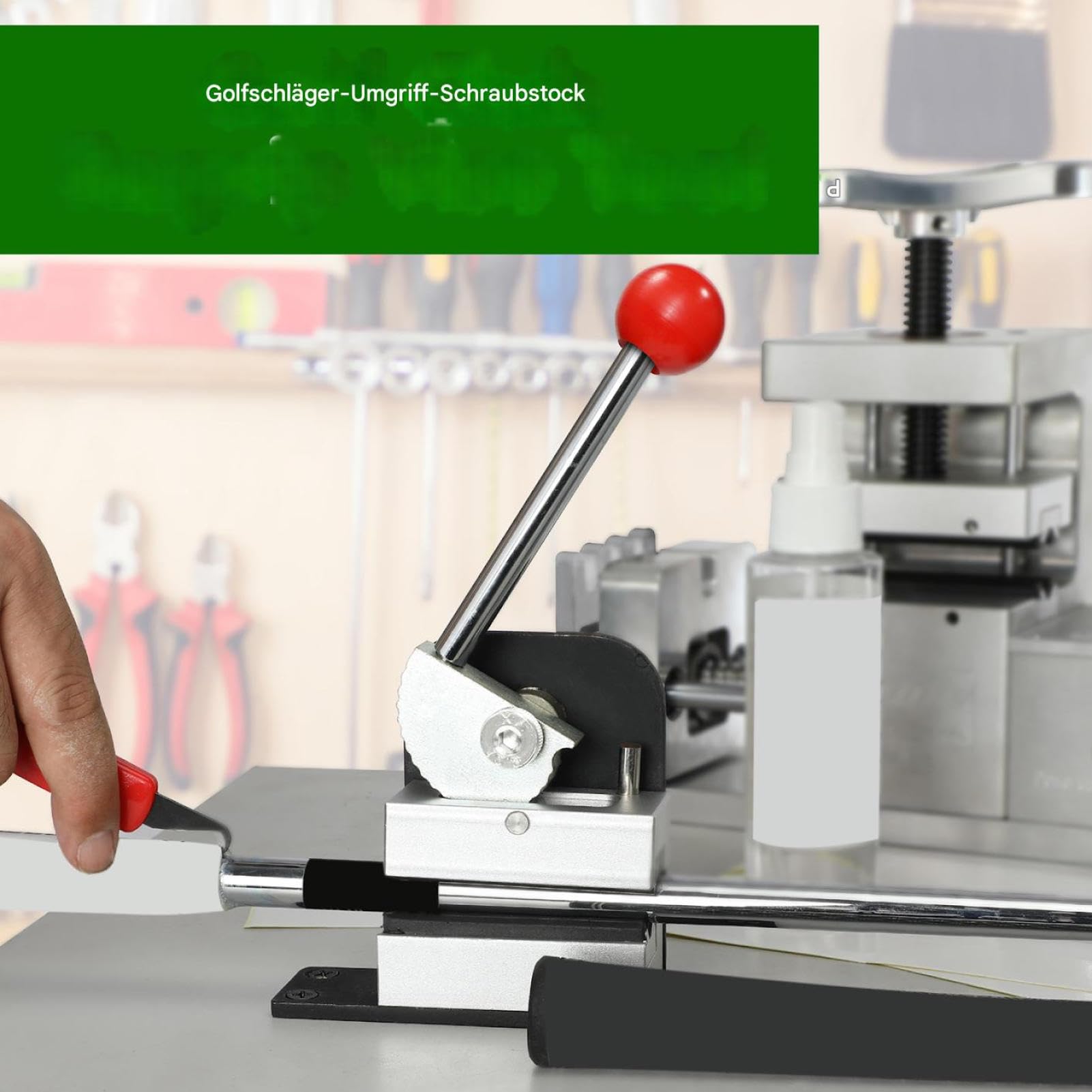 Golfschaftklemme Doppeldruck – Regripping Werkzeug Für Golfschläger | Aluminium Eisen Griffwechsel Tool, Rostfrei Rutschfest Präzise Installation Austausch Schaft Wartung Anfänger Profis 13,3x3,8x11cm