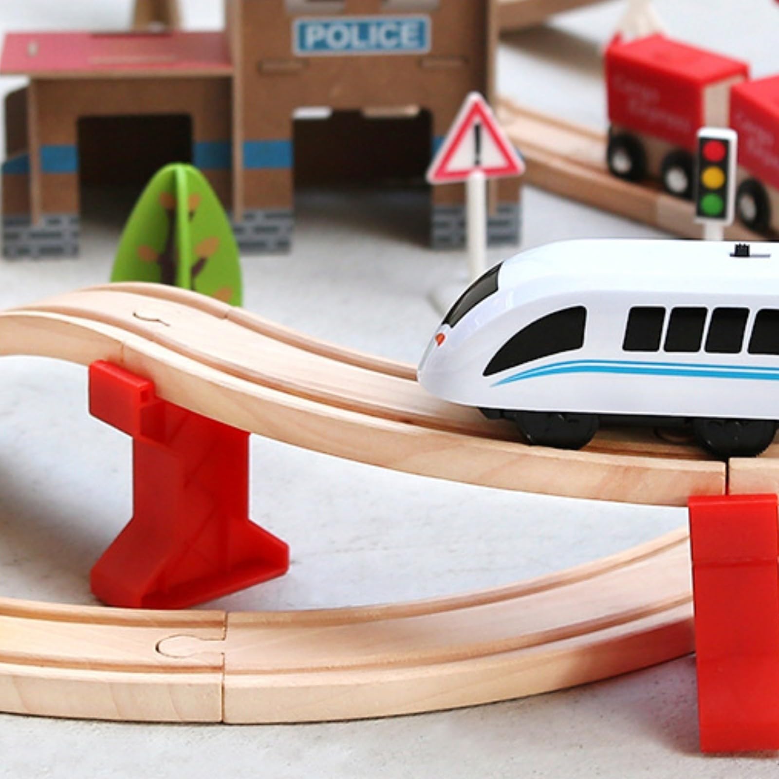 Juego Tren Múltiple Portátil, Vías Tren con Caja, Didáctico, para Aula, bitación