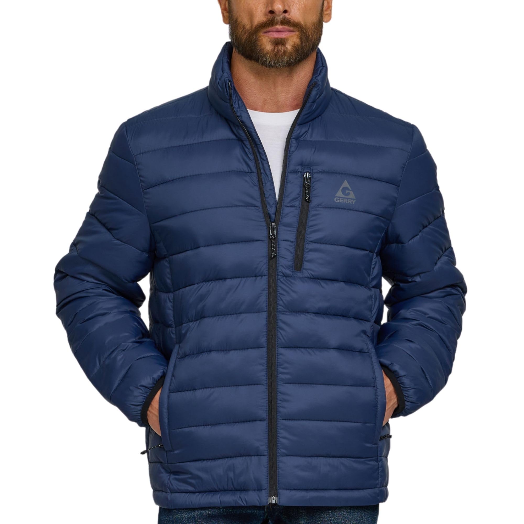 gerry packable puffer jacket men, warm lightweight winter jackets for men