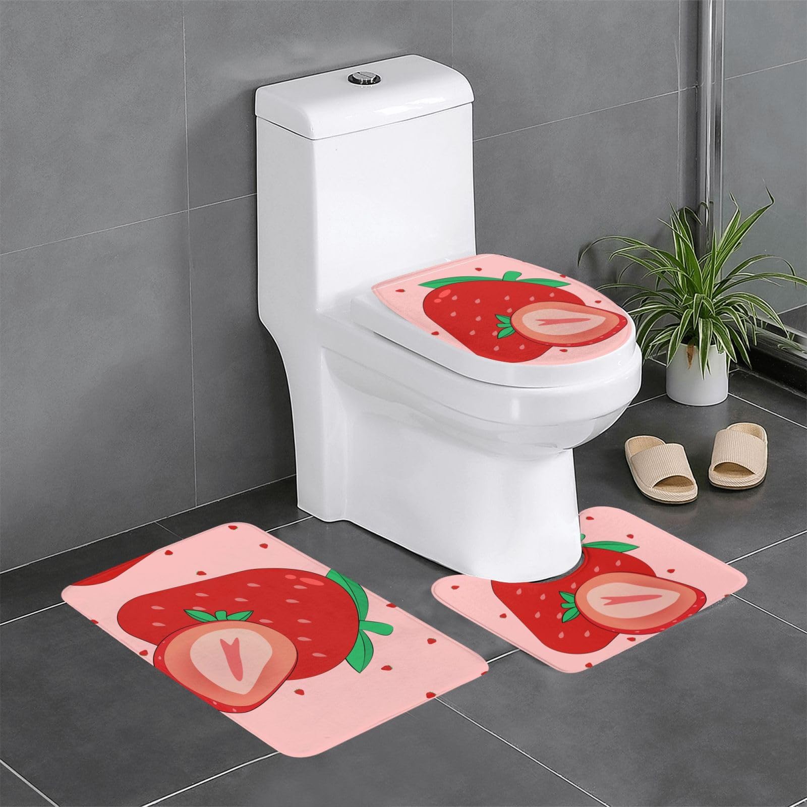 Tapis de salle de bain antidérapants fraise pour éviter les glissades