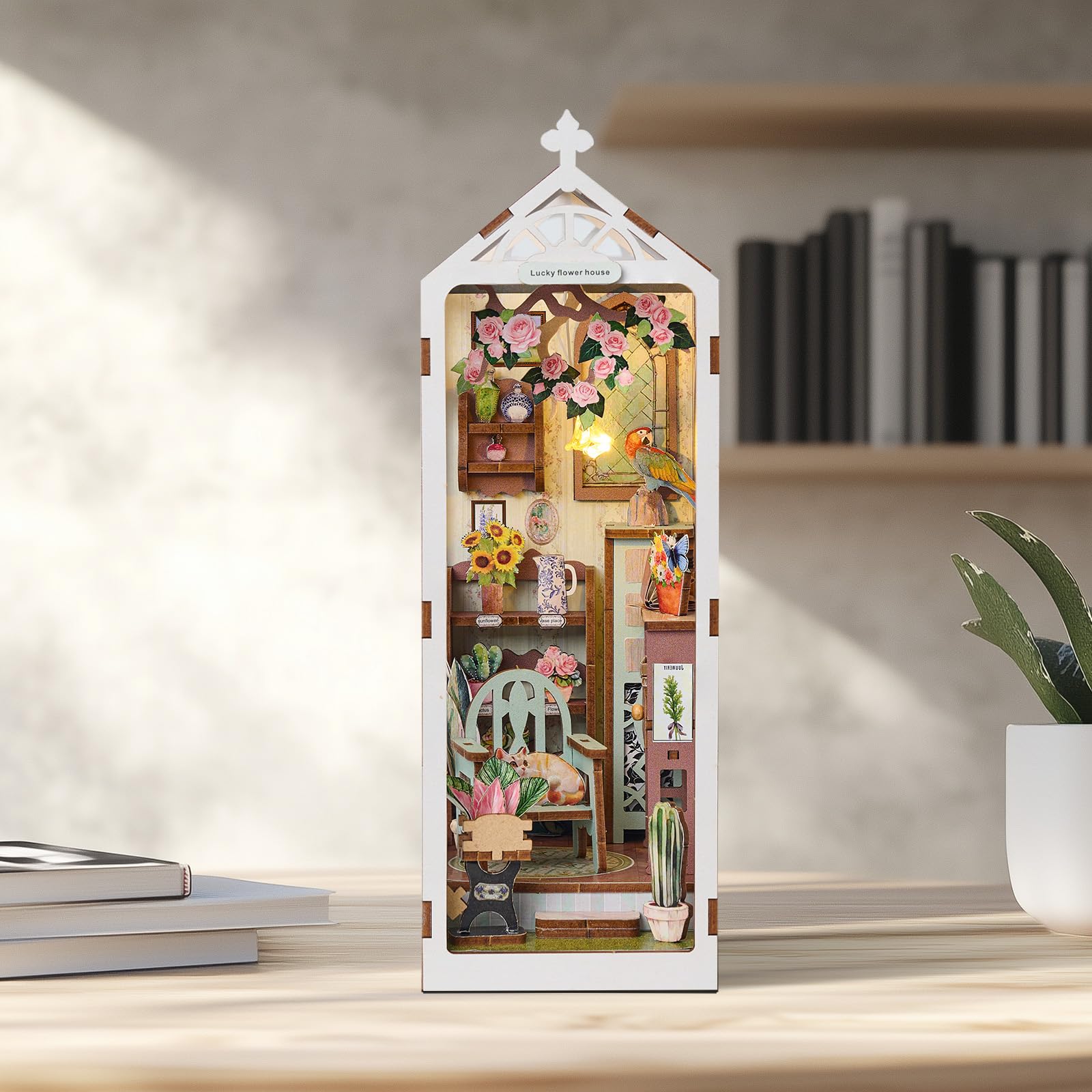 Kit Book Nook Noël – Maison De Poupée Miniature DIY – Décoration Lumineuse – Cadeau Adulte Dès 14 Ans