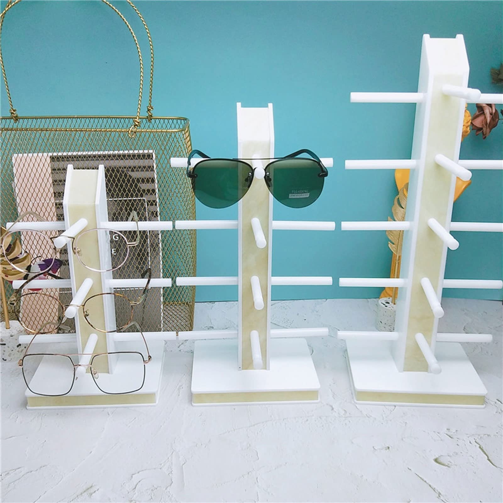 Brillenhalter Ständer 5-Layer-Sonnenbrillen-Organizer Brillen-Display-Anzeigen-Eyewear-Speicher-Rack-Box for Gläser Tabletop-Halter-Stand Dekoratives Geschenk (Color : A)