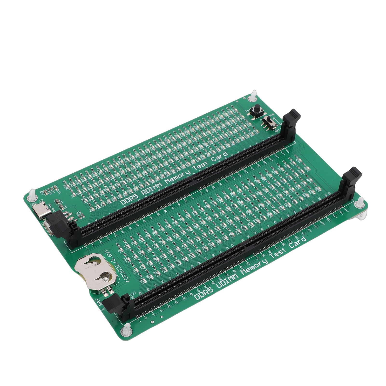 WALFRONT RAM Memory Diagnostic Tester Card, DDR5 UDIMM RDIMM Fault Analyzer for Desktop Server, with LED Indicators and Type C Power Input