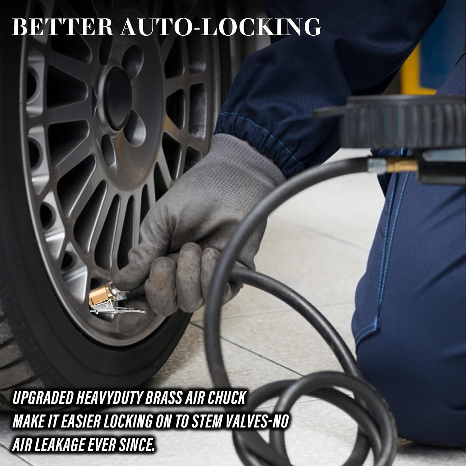 Buy Cobee Tire Air Chuck with Clip Adapter, 2 Pcs Heavy Duty Brass