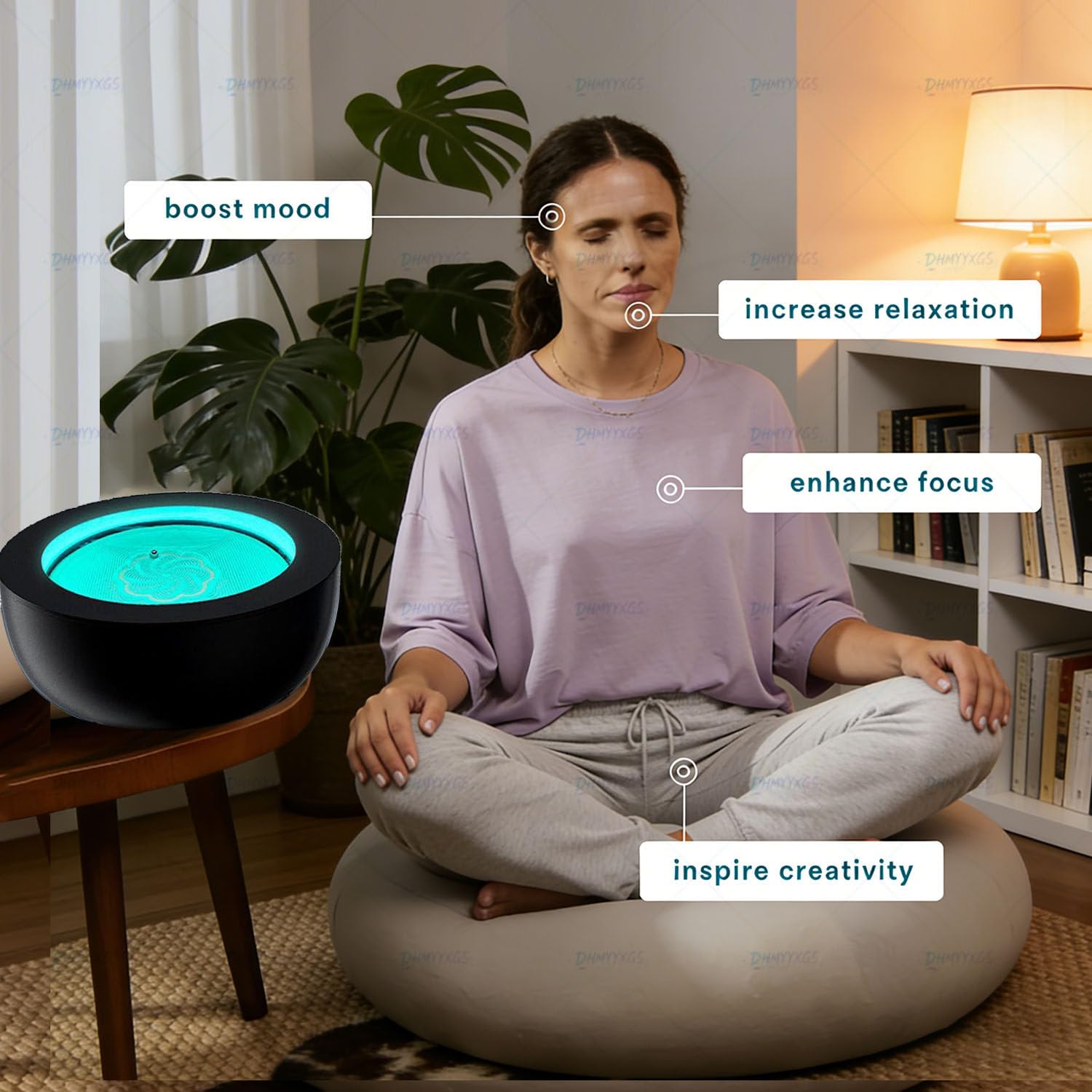 Rotatable Wooden Perpetual Desk,Sand Tisch Magnet Kugel,App-Steuerung & 19 Muster,7 Farbige LED,Für Büro & Meditation,Stressabbau,Holzgestell,Büroangestellte