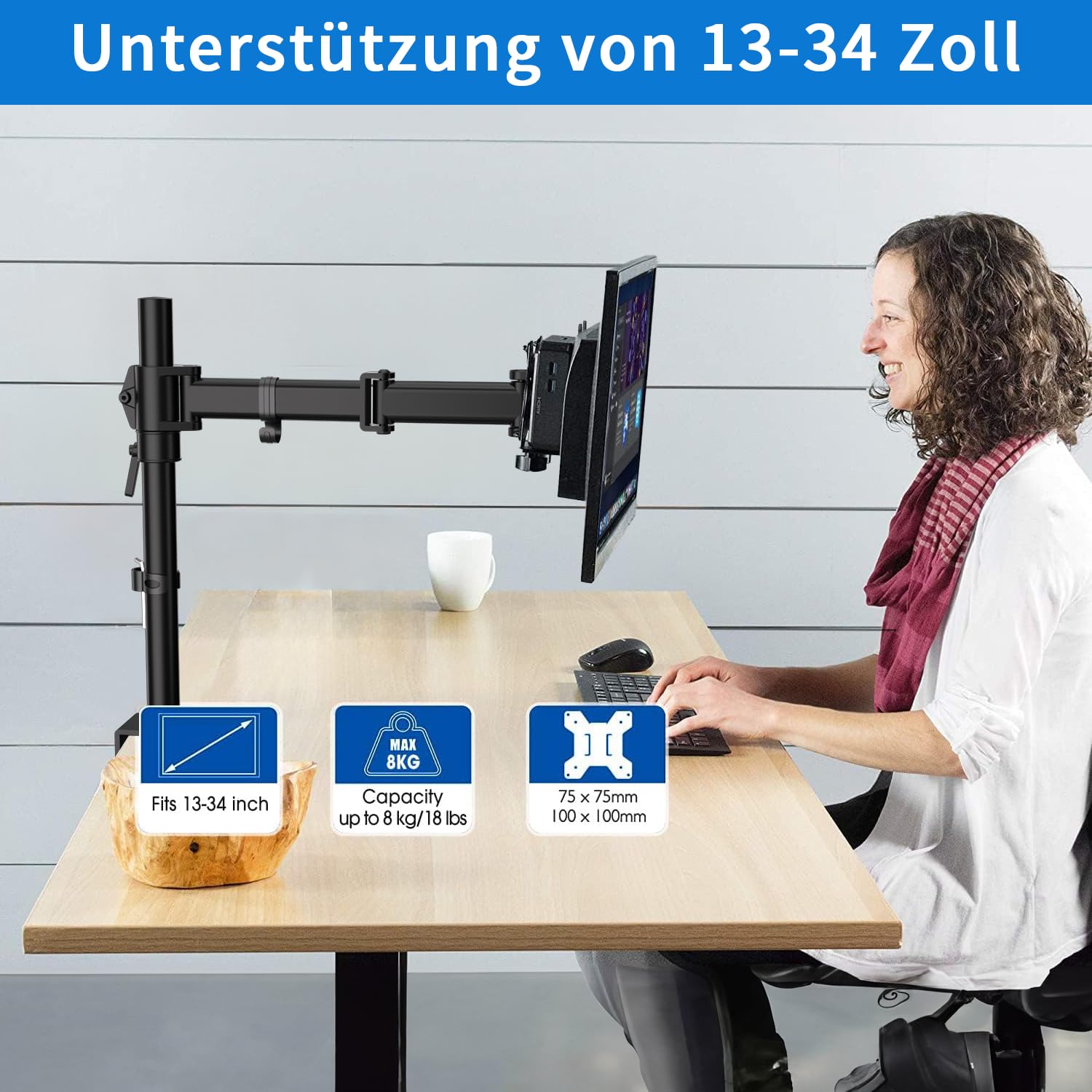 HFTEK (GM112FB D10) Halterung für Tablet Monitor Halterung, Schwarz HFTEK (GM112FB D10) Halterung für Tablet Monitor Halterung, Schwarz