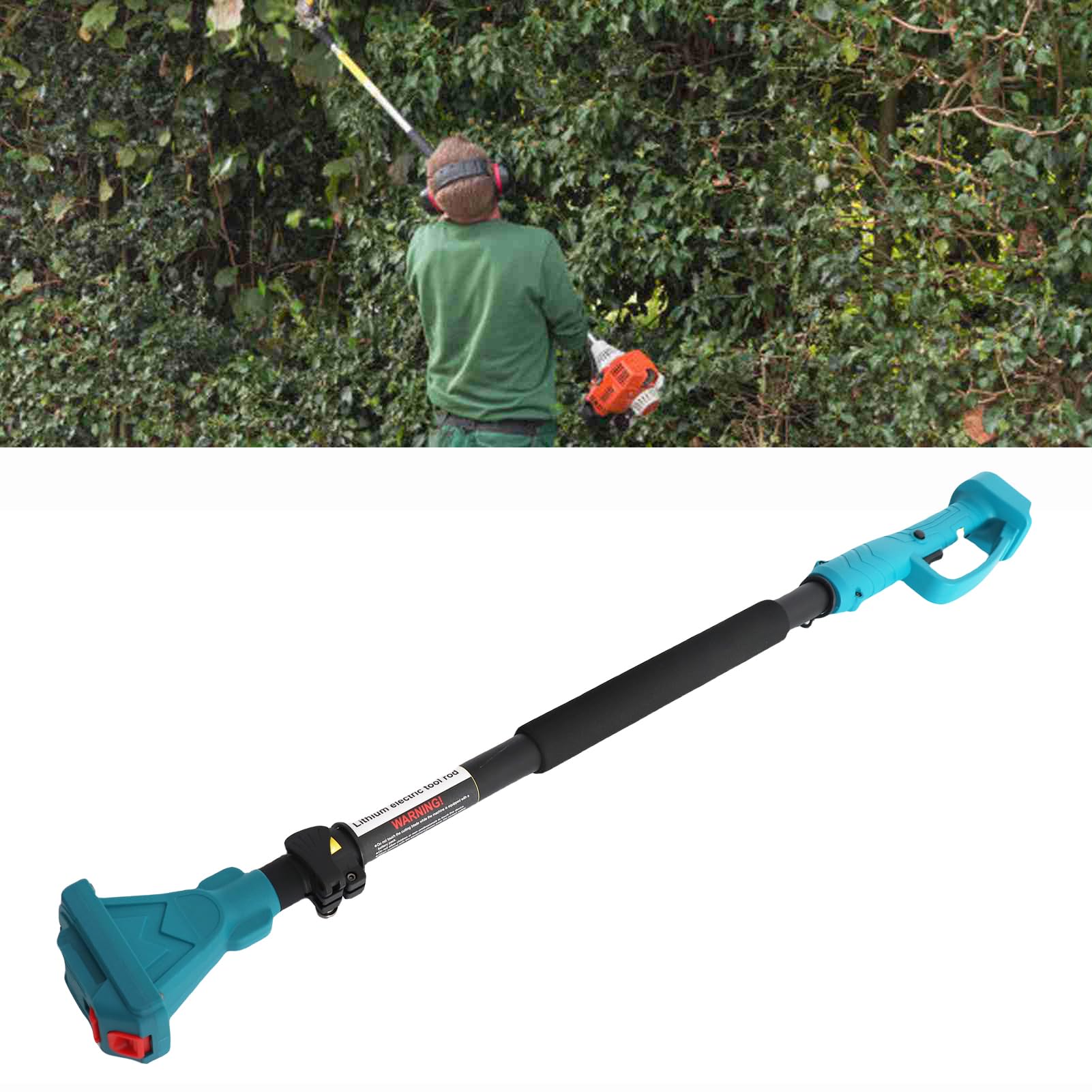 Generic Tijeras de Podar Telescópicas Inalámbricas con Función Eficiente de Rama Alta para Jardinería para Motosierras Eléctricas con Poste de 4,92 Pies de Longitud Aleación de Aluminio ABS+batería