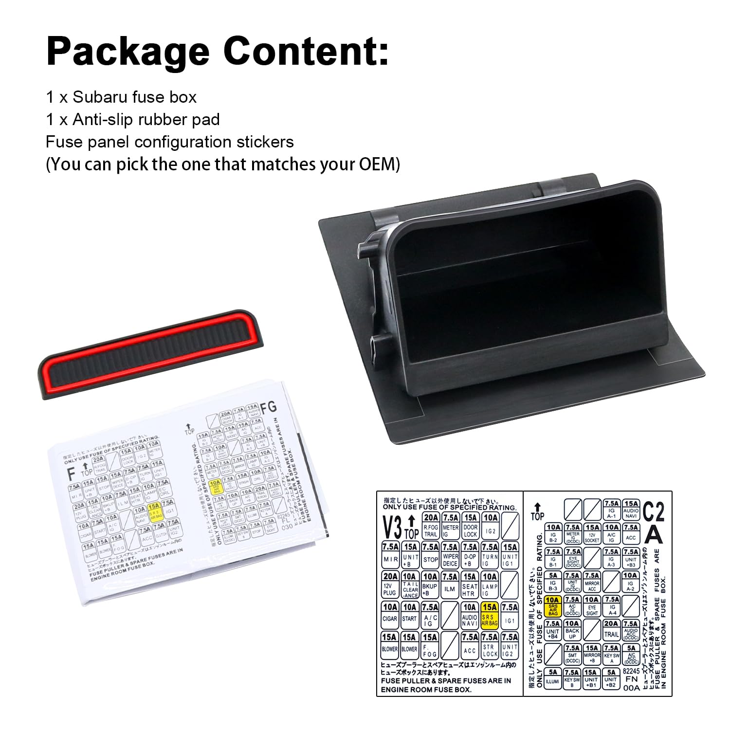 Subaru Outback Accessories Plastic Fuse Box Coin Storage Tray For Subaru  Forester, Outback, WRX, STI, Legacy, Crosstrek - Left Side, Dark Grey  Grilles For Subaru WRX STI