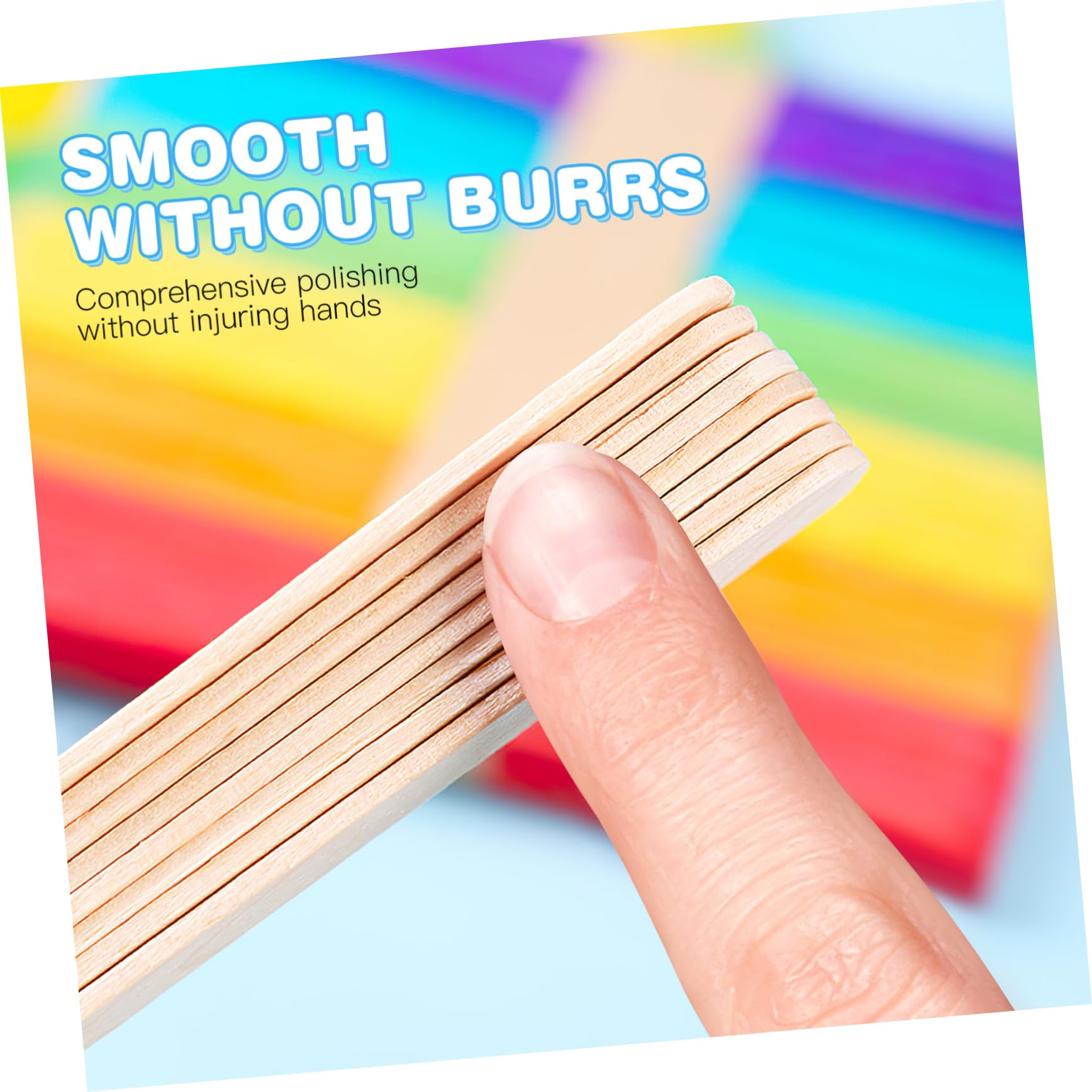 OSALADI 100Pcs Colored Craft Sticks Natural Vibrant DIY Sticks for Easy to and Paint for Home Projects and Classroom Activities