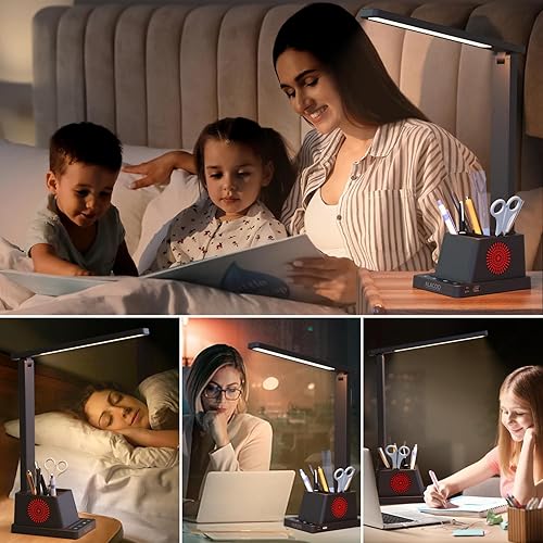 Miniatura 7 de Lámpara de escritorio LED para oficina en casa con puerto de carga USB A+C, control táctil, lámpara de mesa de lectura, lámpara de escritorio