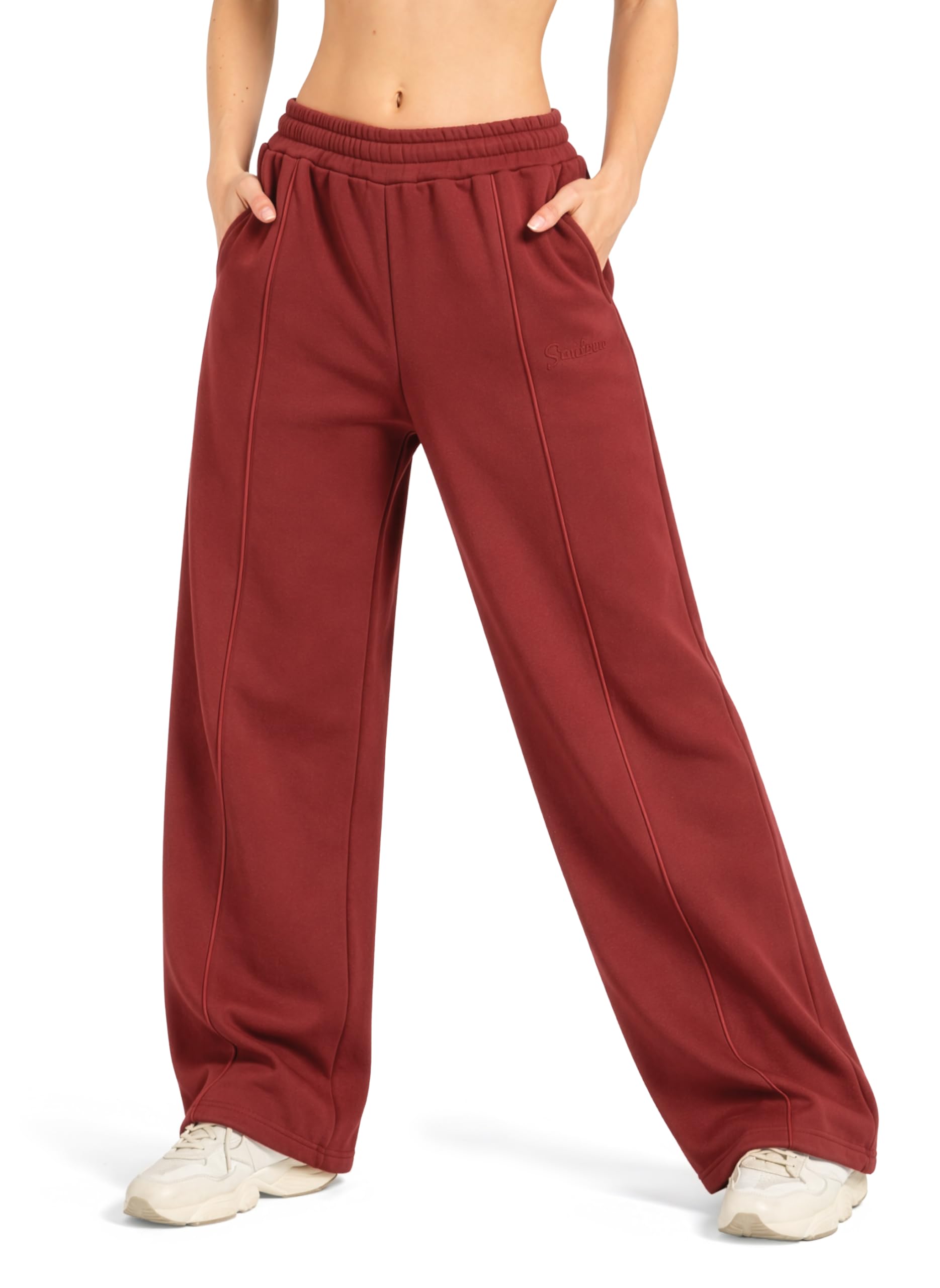 SMILODOX Jogginghose Damen Siara, Bequeme & stylische Freizeithose mit elastischem Bund und Seitentaschen, Trainingshose mit verstellbarem Beinabschluss im Oversize Fit, Für Fitness, Yoga & Freizeit