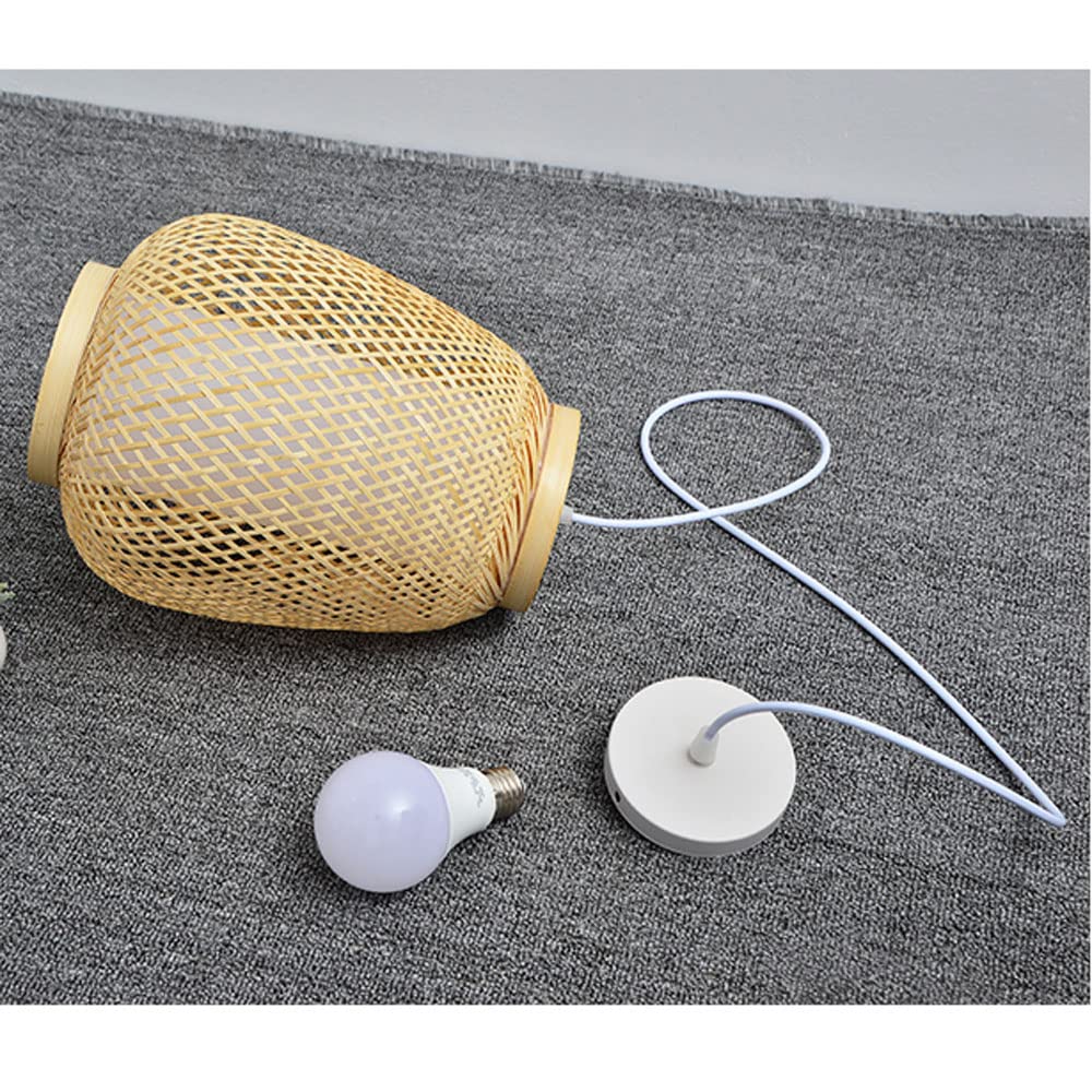 Oświetlenie Lampa wisząca z naturalnego materiału bambusowego, lampa wisząca w stylu japońskim, 1 opakowanie tradycyjnych opraw sufitowych