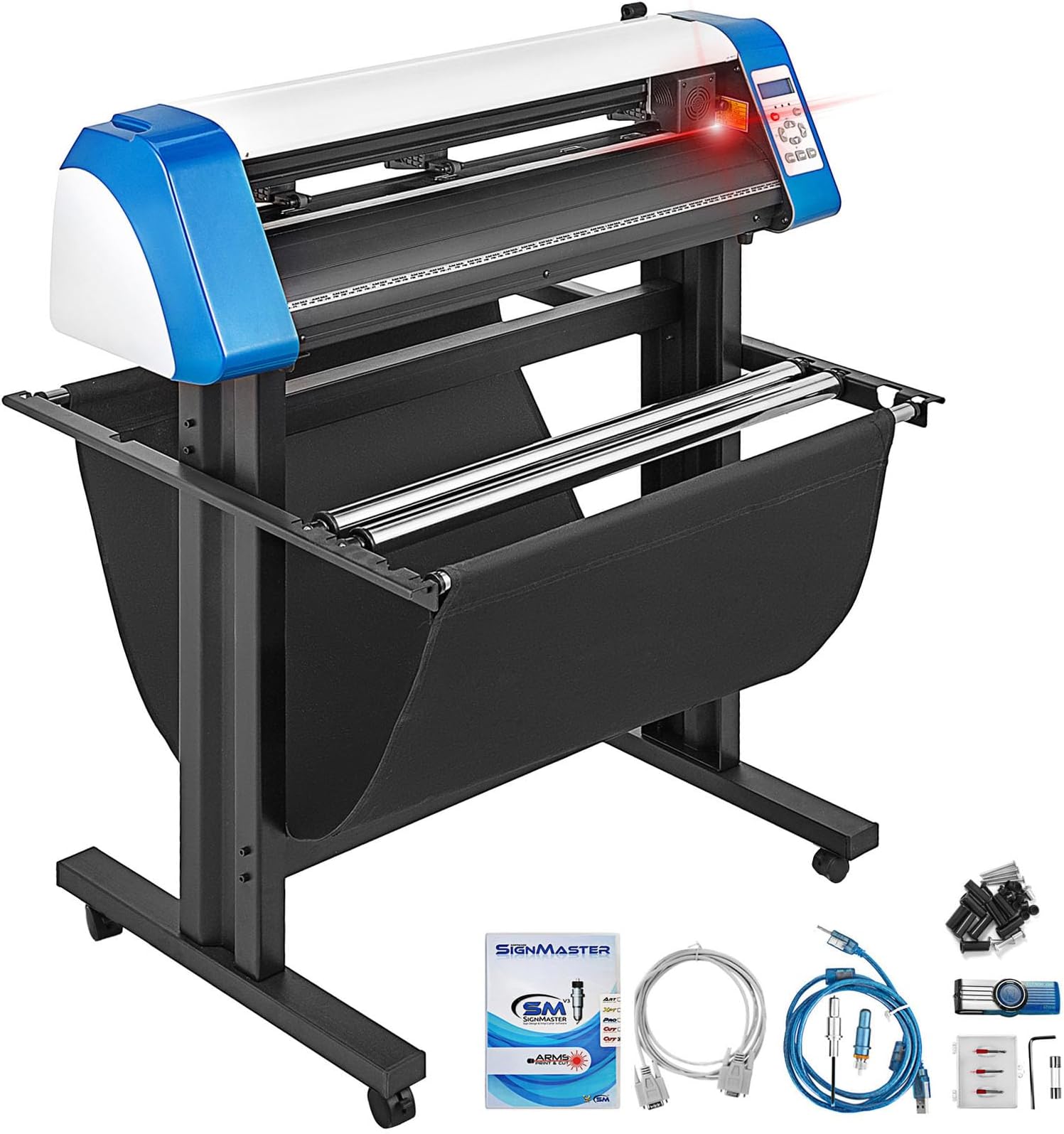 VEVOR Vinyl Cutter 34 Inch Vinyl Cutter Machine Semi-Automatic DIY Vinyl Printer Cutter Machine Manual Positioning Sign Cutting with Floor Stand Signmaster Software