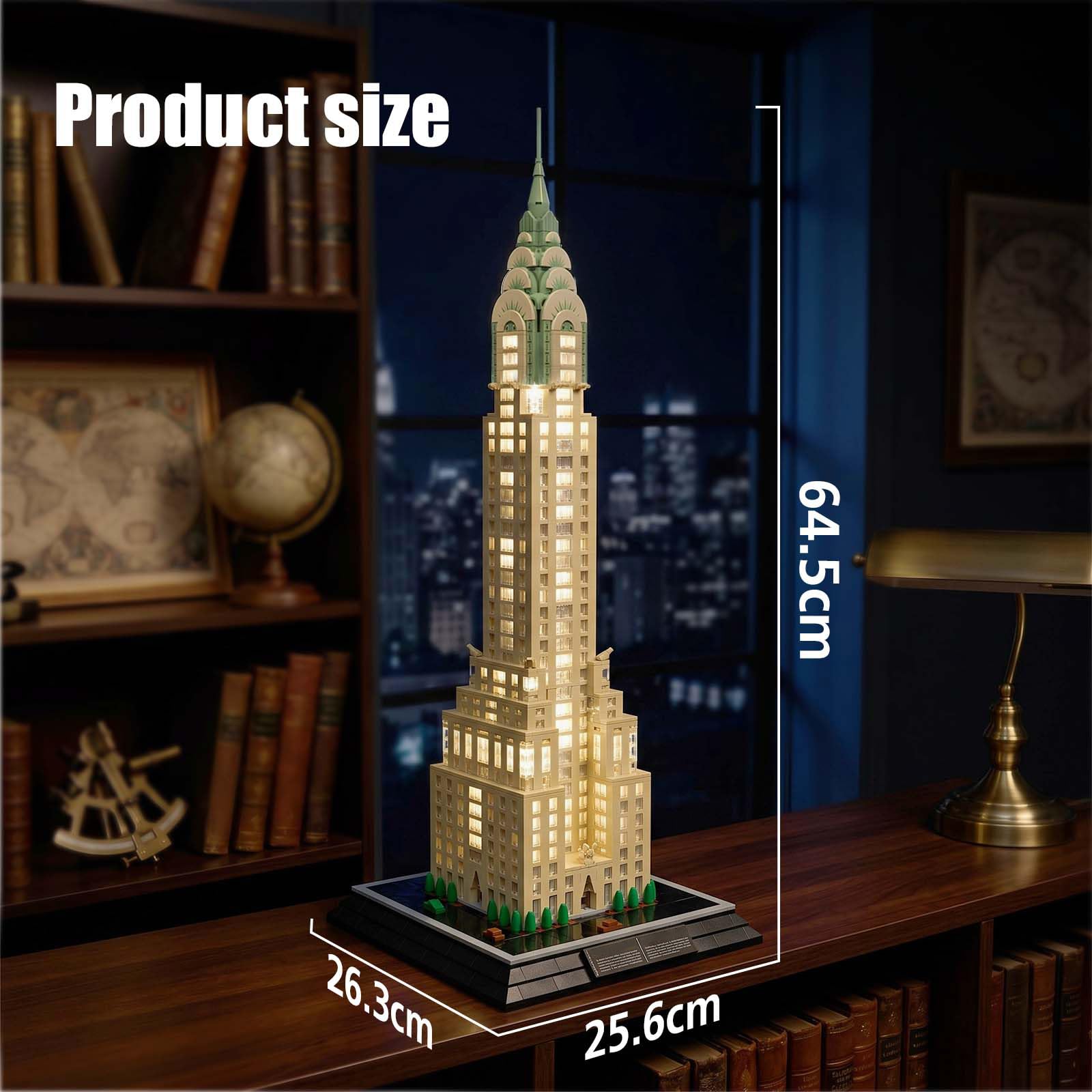 Mould King 22036 Architektur Klemmbaustein Set, 2265 Teile Wolkenkratzer Modellbausatz mit LED-Beleuchtung, Detailreiches Hochhaus-Modell, Sammlermodell und Display-Dekoration für Erwachsene