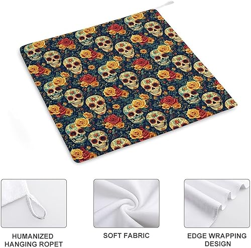 Miniatura 3 de Decorative Hand Towels for Bathroom - Retro Flower Skull Print Soft Absorbent Small Bath Hand Towels for Kitchen, Farmhouse, Spa, Hotel, Guest Tea