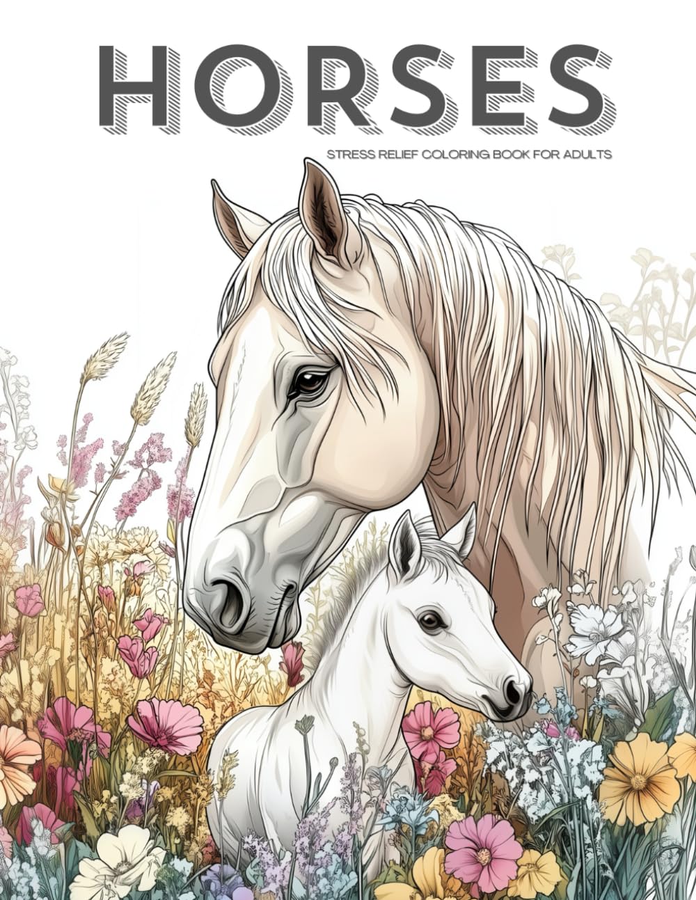 Realistic Horses and Landscapes Coloring Book, a Nature & Wildlife Coloring Activity for Teens, Adults & Seniors: Grayscale Foals, Ponies & Wild ... Book Set for Teens Adults and Seniors)