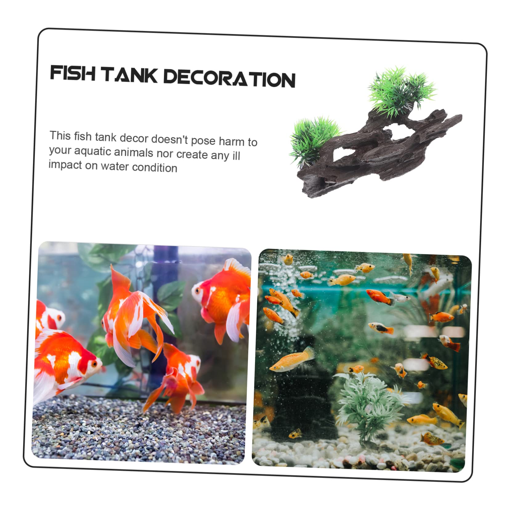 POPETPOP 5 Pièces Bois Coulé en Résine Décoration D'aquarium Cachette Décorations D'aquarium Pont De Réservoir De Poissons Éponge Trousse Décor D'aquarium Décoration Aquarium Plastique