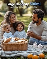 Încălzitor portabil pentru biberoane Bear, 500 ml, pentru lapte praf și lapte matern, ideal pentru mașină și avion, cu reglare precisă a temperaturii 8