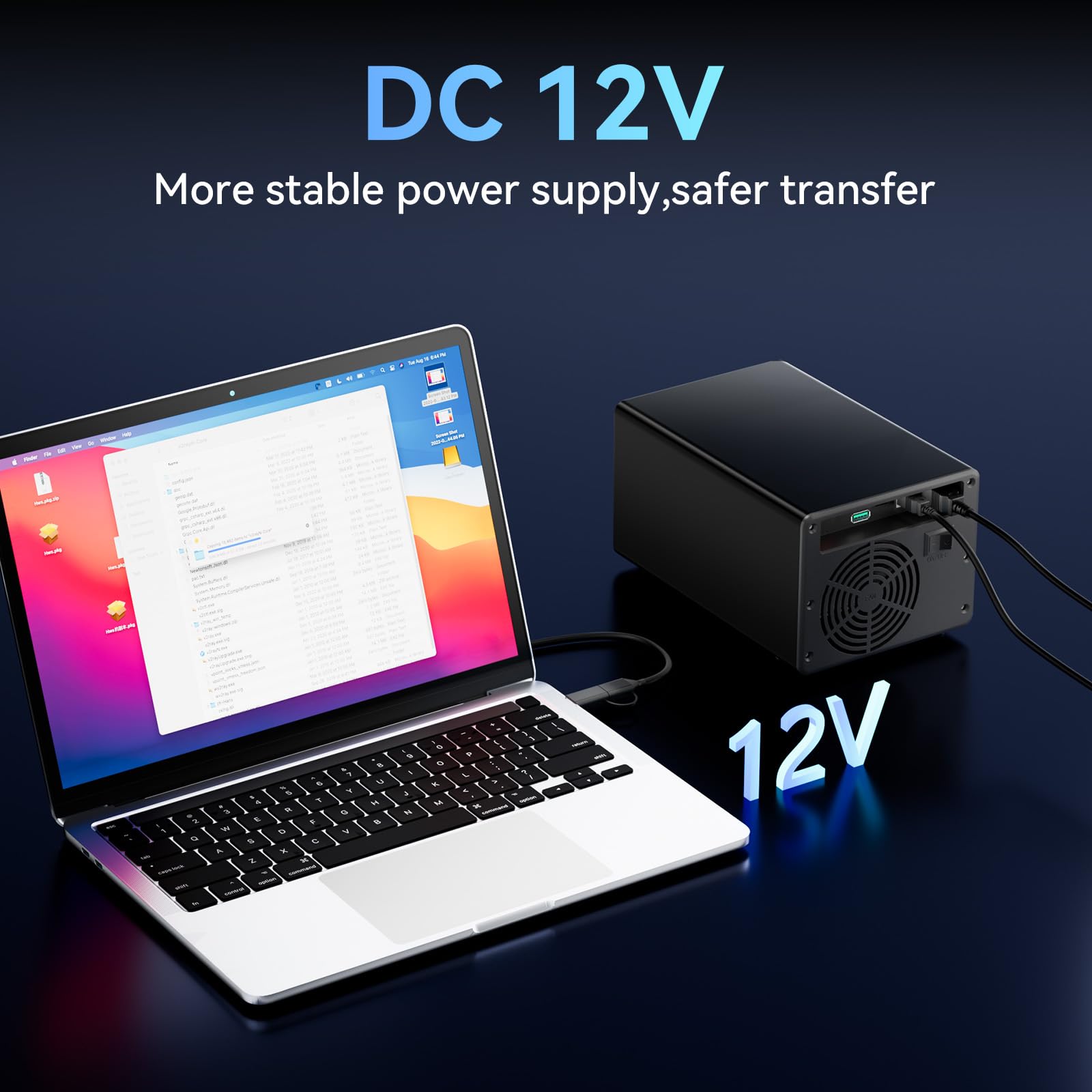 Alloggiamento Dischi Rigidi, Case 3 Bay Alluminio 10Gbps con Ventola per HDD/SSD SATA 2,5/3,5, Cavo USB A/C 3.2 con Sostituzione a Caldo, Alloggiamento HDD Senza Attrezzi, DAS (senza RAID/NAS)