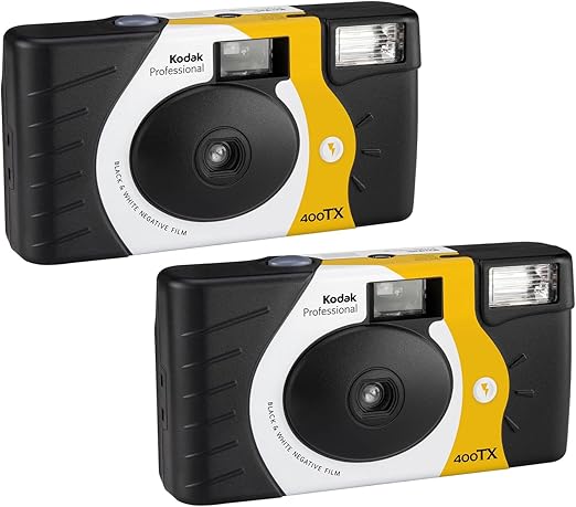 2 Pack of Kodak Tri-X 400 B&W Single-Use Flash Camera (54 Exposures Total)