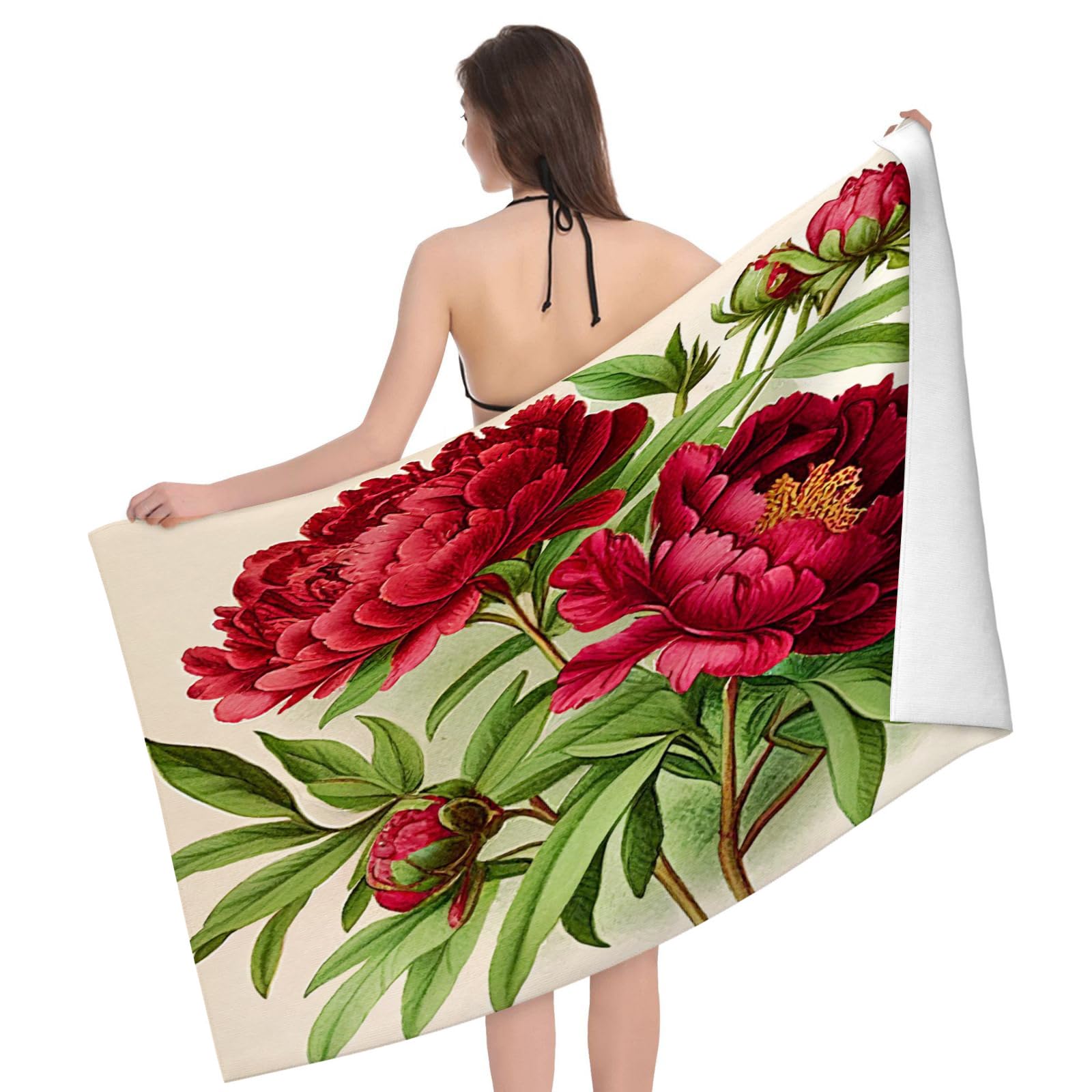 351 Badetuch Rotes Wasser Pfingstrosen Muster Pool Badetuch Kinder Camping  Handtuch Hautfreundlich Drucktuch, Fr Picknick, Strand, 80x130cm :  Amazon.de: Kche, Haushalt & Wohnen