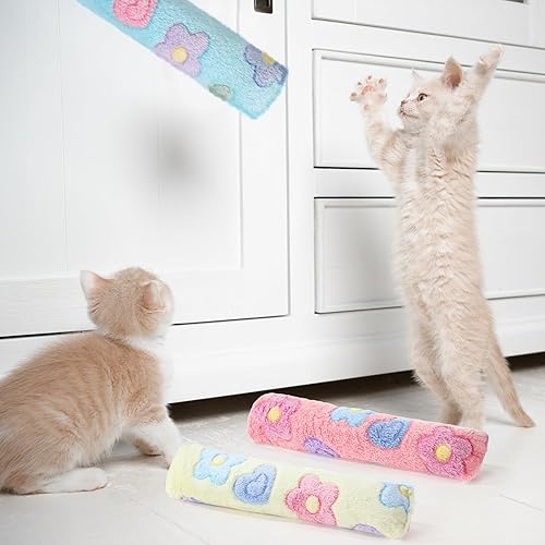 Miniatura 4 de Civaner 6 piezas de juguete de flores para gatos de interior de 10.6 pulgadas, juguete de hierba gatera con sonido arrugado en el interior, almohada