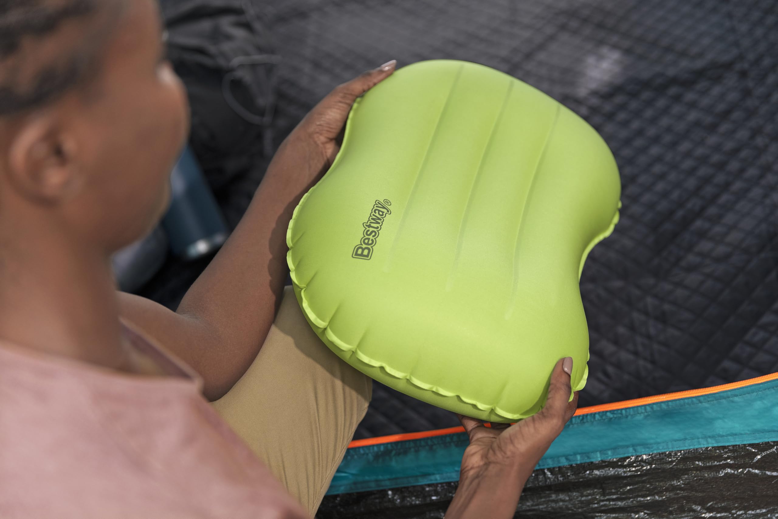 Bestway Oreiller Gonflable Taille Regular WanderLite - 42 cm x 30 cm x 12 cm - Vert