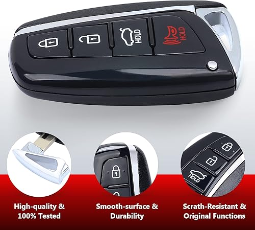 Miniatura 4 de Aichiyu Llavero de control remoto inteligente de entrada sin llave para Hyundai Santa Fe Sport 2013 2014 2015 2016 2017 2018 315 MHz ID46 Chip, FCC