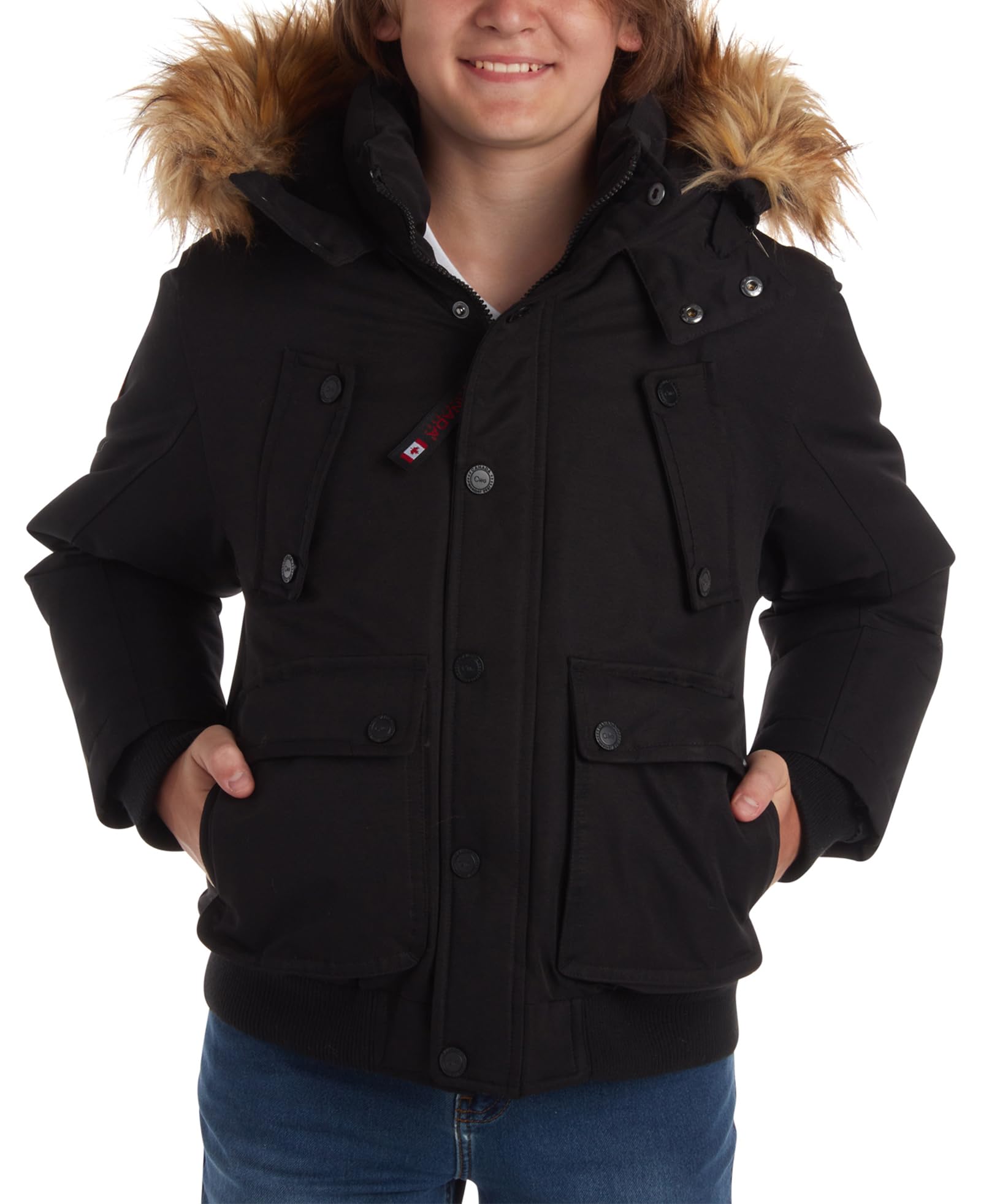 Boy Winter Coat - Heavyweight Wind and Water Resistant Insulated Bomber Parka Jacket Kids Ski Outerwear