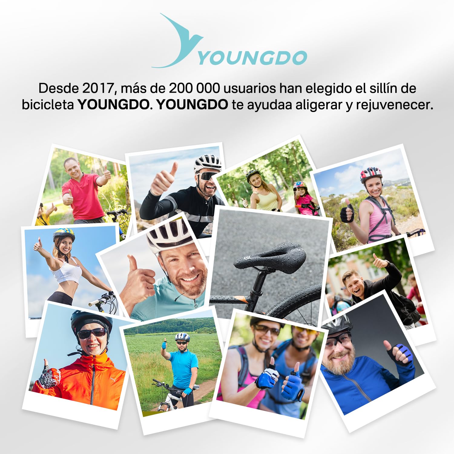 YOUNGDO Wygodne i ergonomiczne siodełko rowerowe – nowy model z ulepszoną wodoszczelnością, pianka z pamięcią kształtu, oddychająca, amortyzuje uderzenia – dla mężczyzn i kobiet