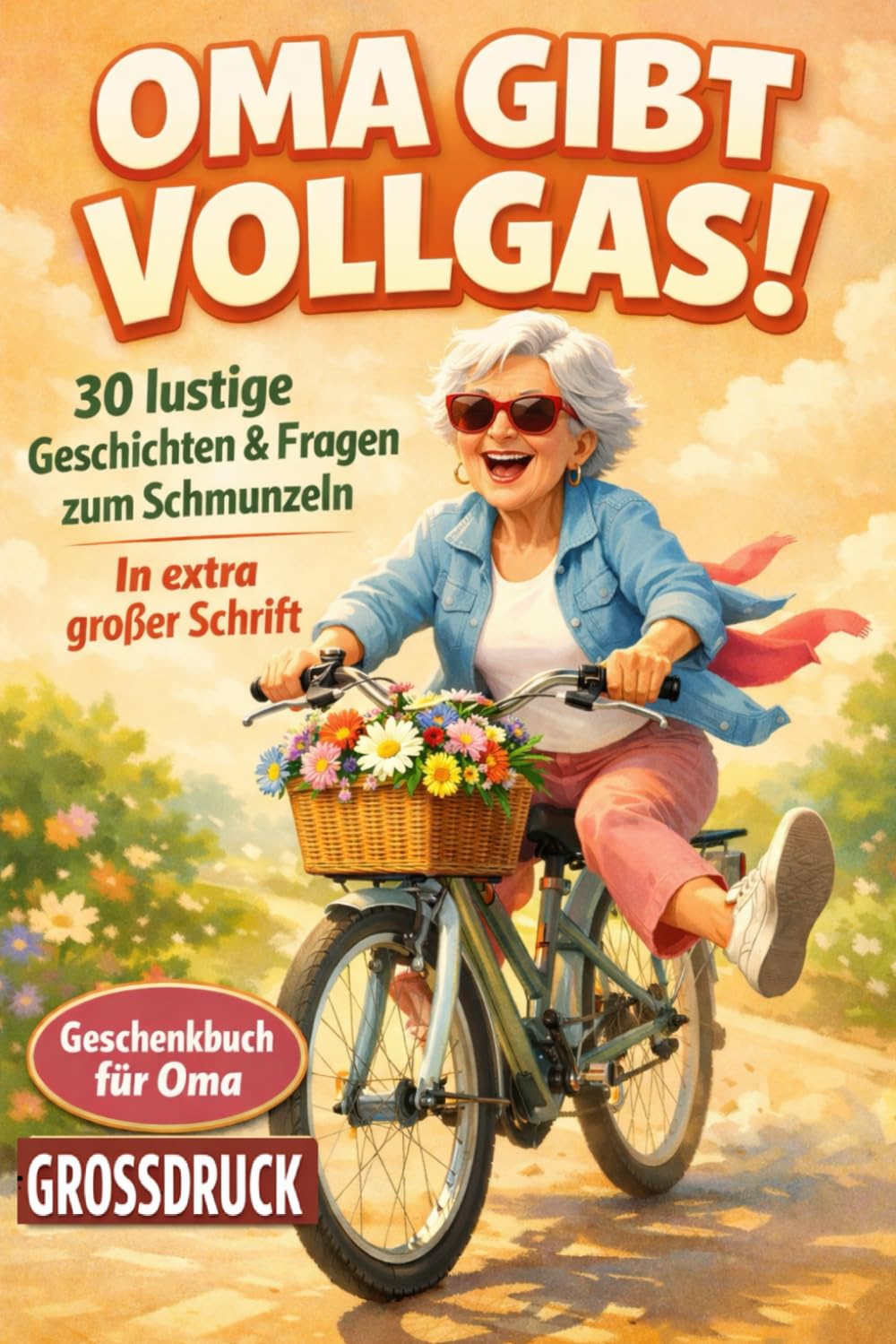 Oma gibt Vollgas! Kurzgeschichten für Senioren: 30 lustige Geschichten & Fragen zum Schmunzeln. In extra großer Schrift. (Geschenkbuch für Oma)
