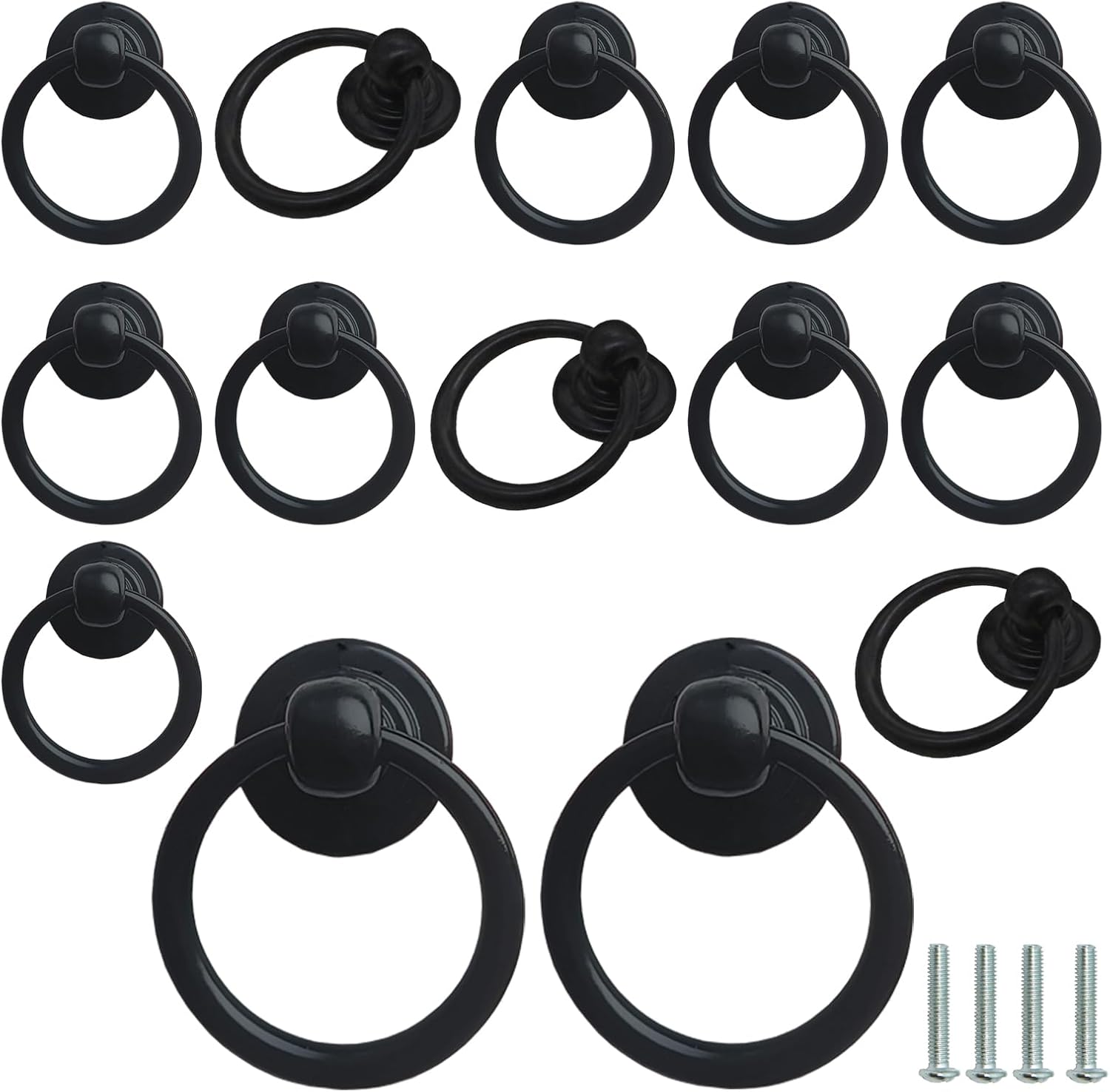 YMAISS 14packs Ring Handles Drop Ring Knobs Single Hole Dresser