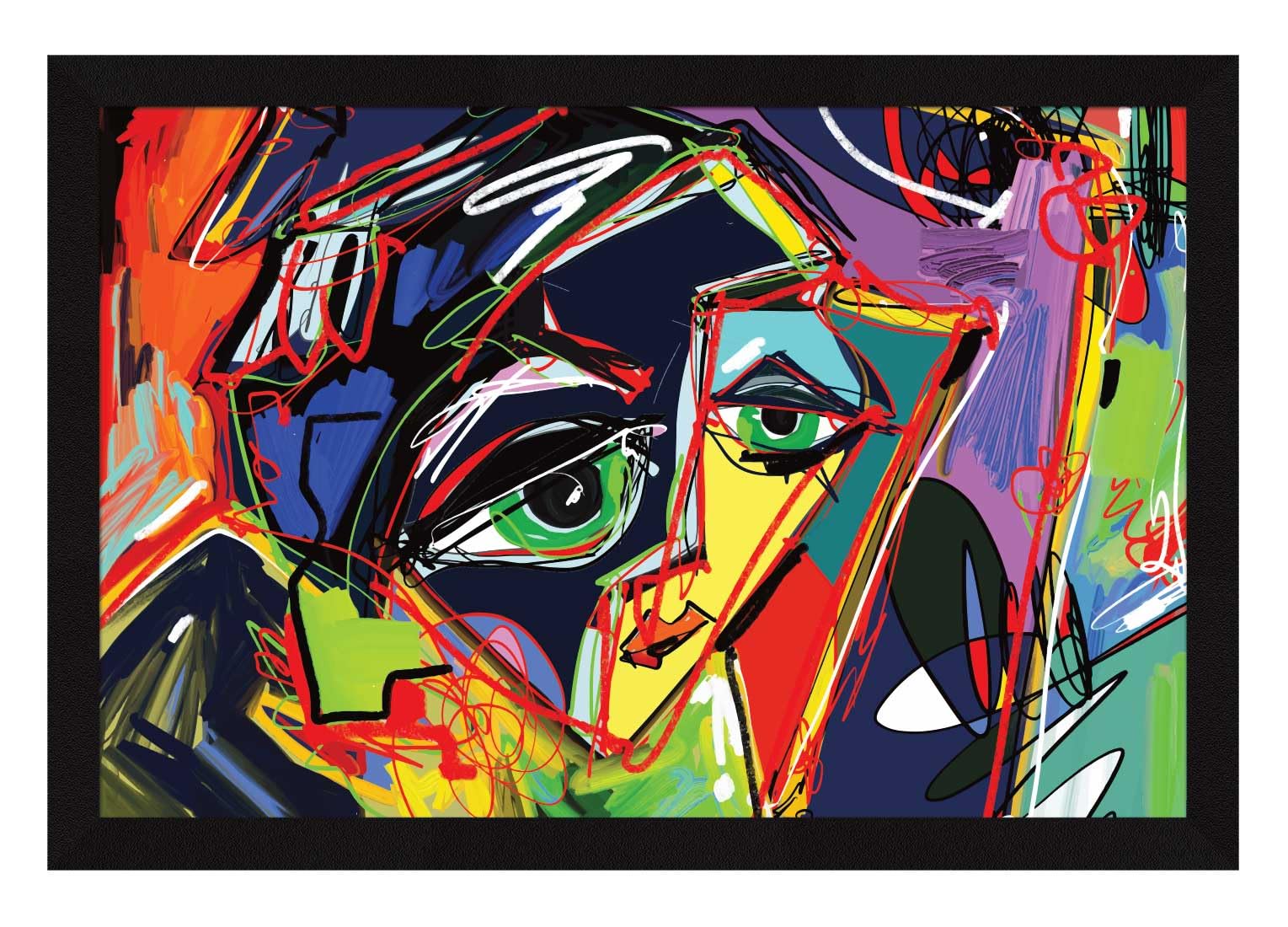 ArtX Paper Abstract Faces Wall Decor Paintings with Frame for Home Decoration - Painting for Living Room - Framed Painting for Wall Decoration, 12.0 X 18.0 inches, Set Of 1 (B0CJZBGJV5) Amazon Price History, Amazon Price Tracker