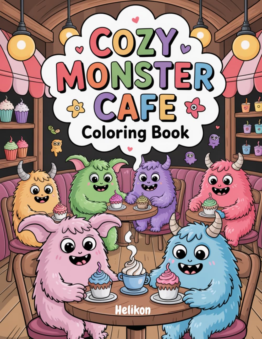 Cozy Monster Cafe Coloring Book: Monster Treats, Silly Snacks & Cute Chaos to Color For Kids age 8-14