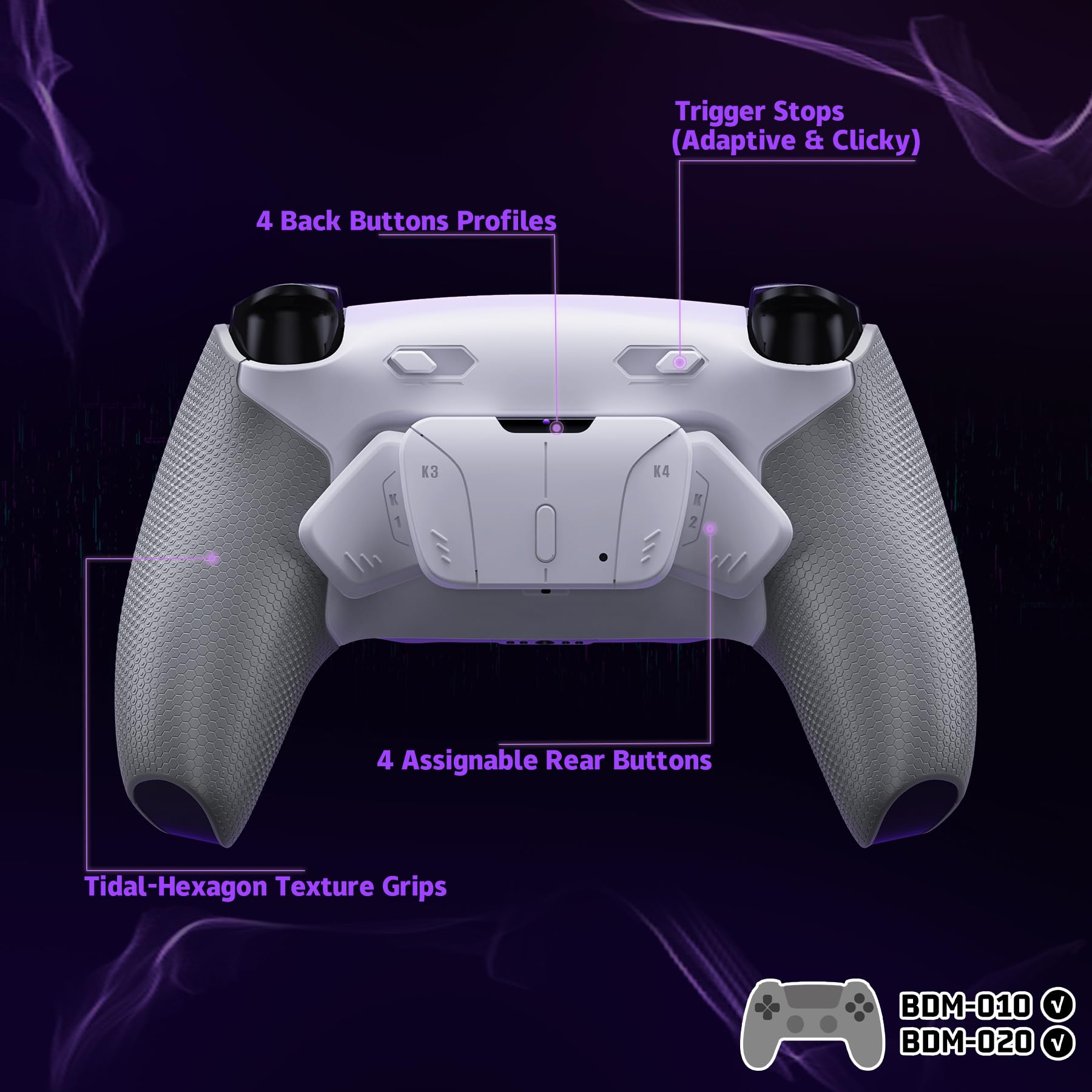 eXtremeRate RISE4 Plus MAX Back Paddles Kit with Clicky Trigger