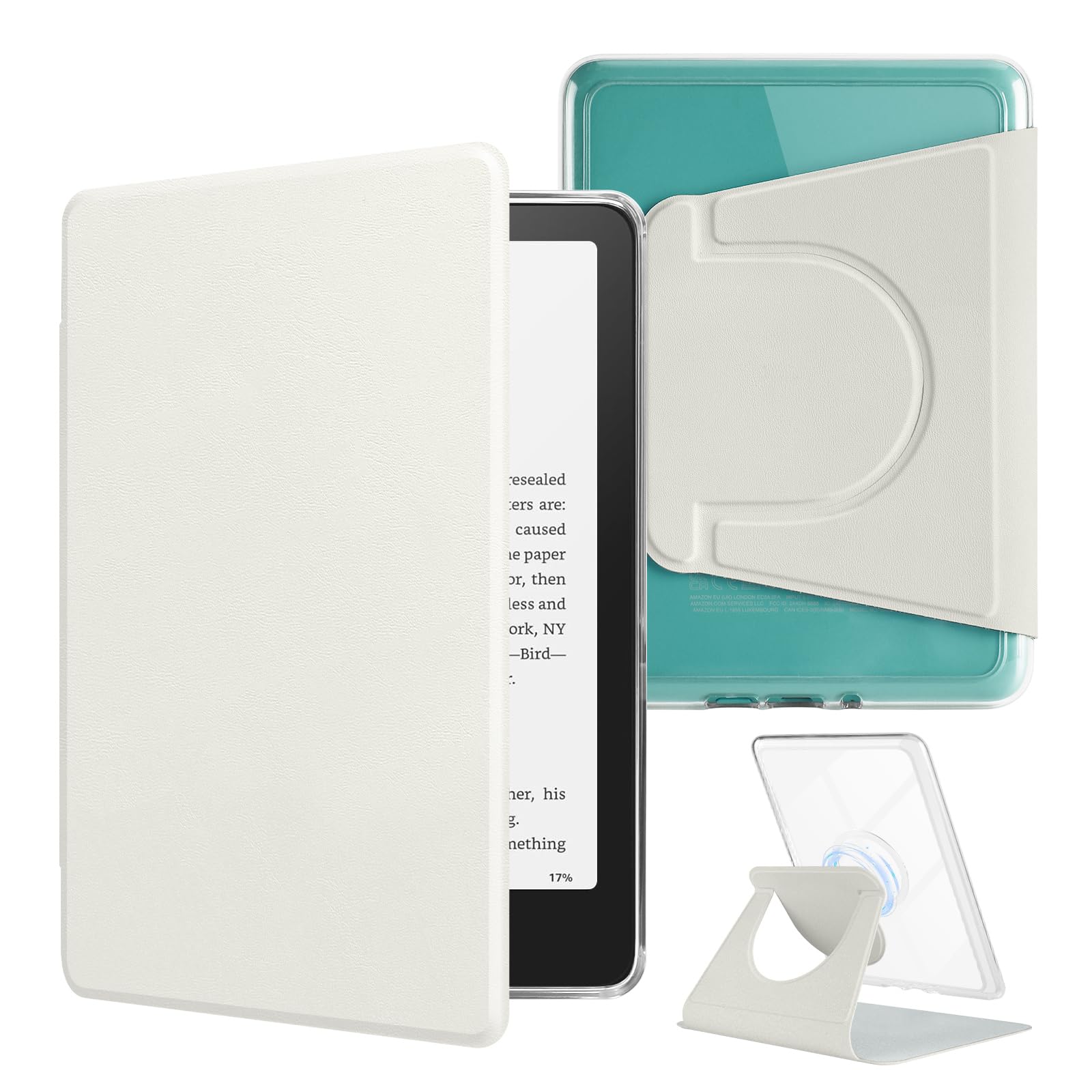 Custodia girevole a 360° per Kindle Paperwhite da 7 pollici di 12a generazione 2024 e Kindle Colorsoft SE, custodia con supporto magnetico staccabile in pelle PU, guscio posteriore rigido