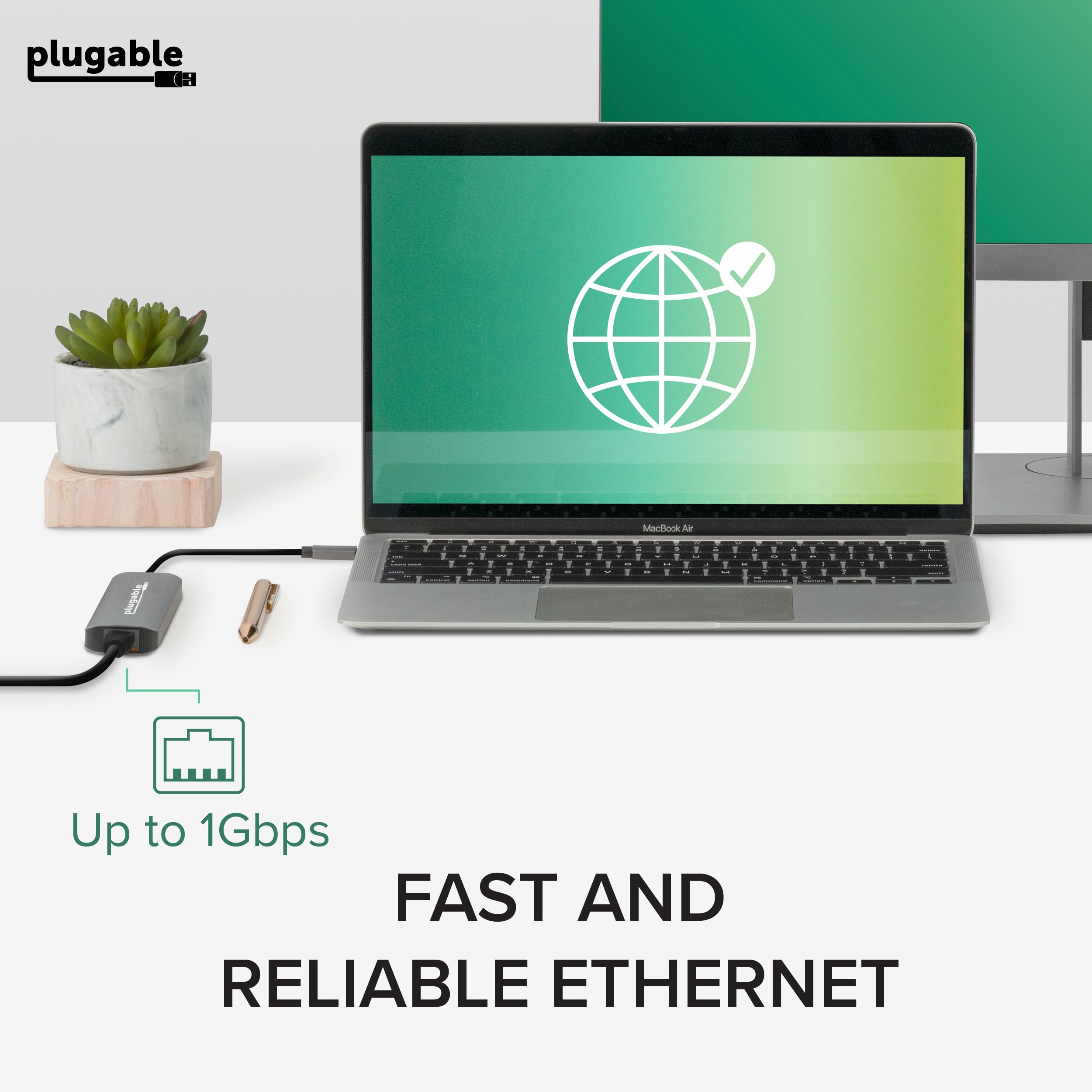 Plugable 7 en 1 Hub USB C Adaptateur Multiport avec Ethernet Compatible avec Mac, Windows, Chromebook, Dell XPS et Thunderbolt 3 (87W Charge, Gigabit Ethernet, 4K HDMI, 2X USB, SD/microSD)