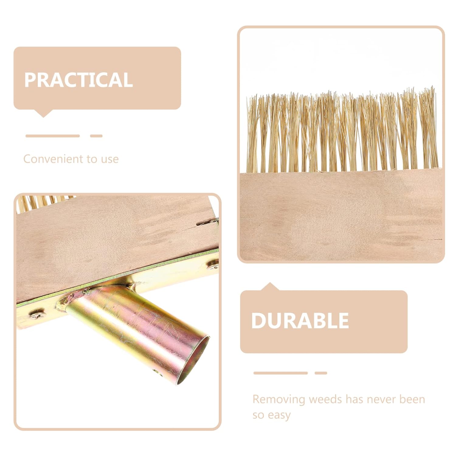 Yardwe 2pcs Steel Wire Weeding Brush, Garden Cleaning Brush for Crevice Cleaning Moss Removal and Maintenance, Scrubbing Tool for Garden Cleaning