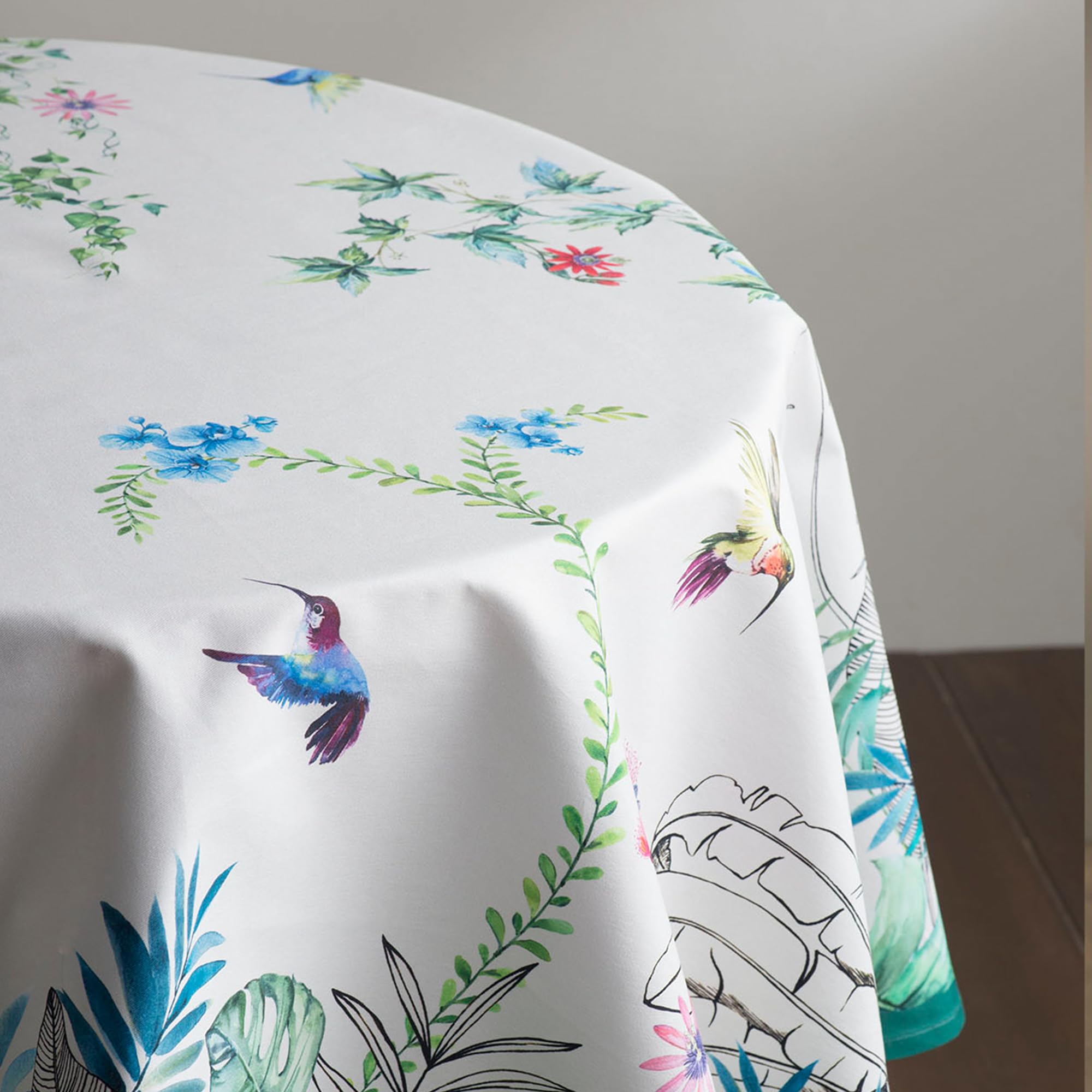 Maison d'Hermine Nappe ronde réutilisable 100% coton Ø 160 cm