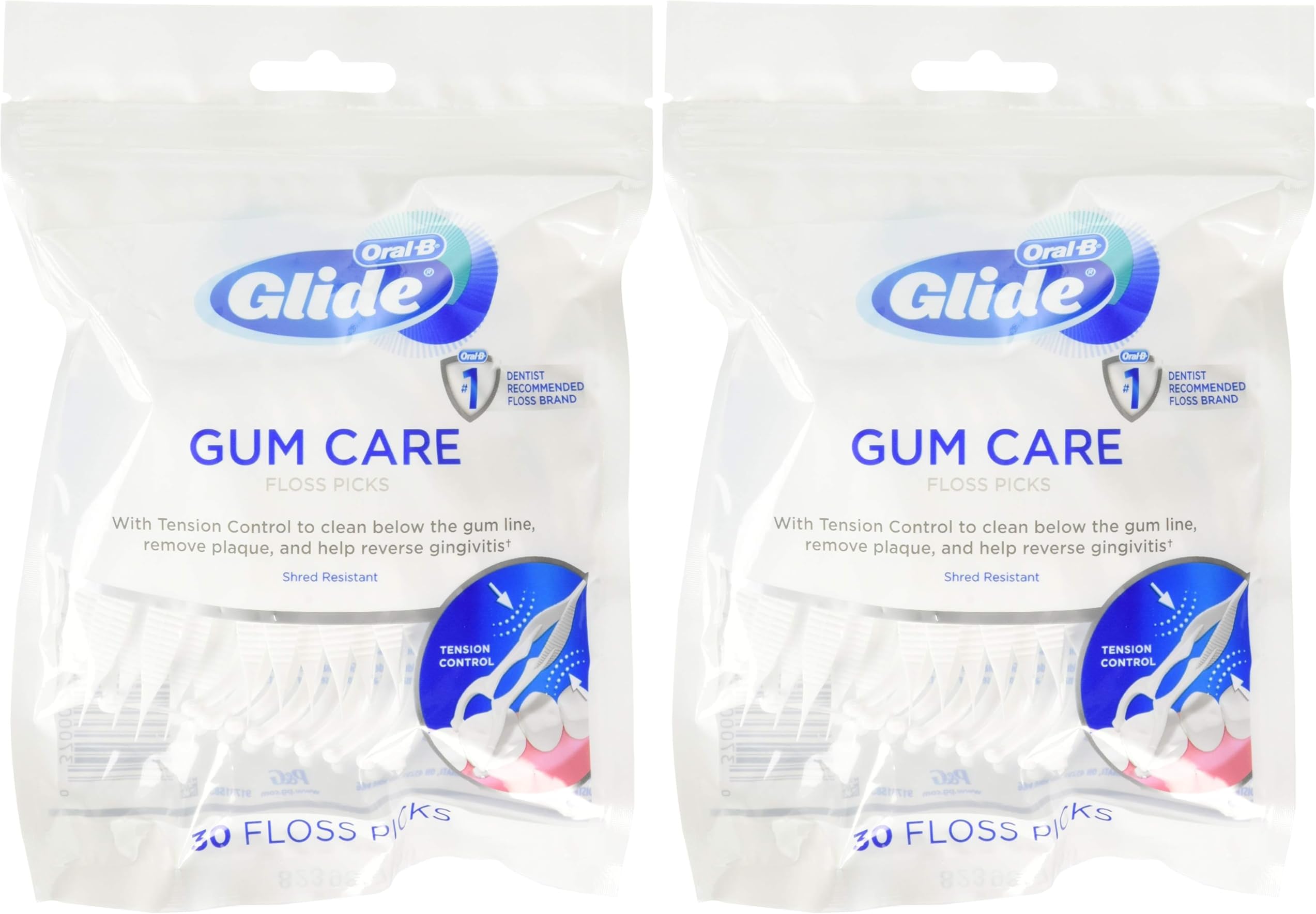 Glide Pro-Health Advanced Floss Picks 30 Ea,30 Count (Pack of 4)