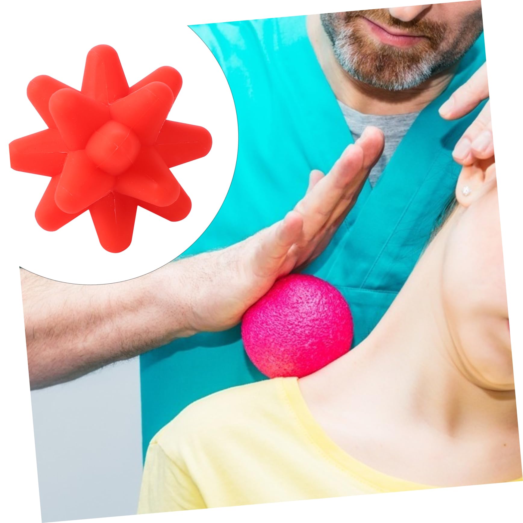 FRCOLOR 3 bolas de fitness de estrella, bola de puntos gatillo, masajeador de manos, masajeador de pies, entrenamiento infantil, bola de reacción, pelota de fitness muscular, bola de pilates, máquina