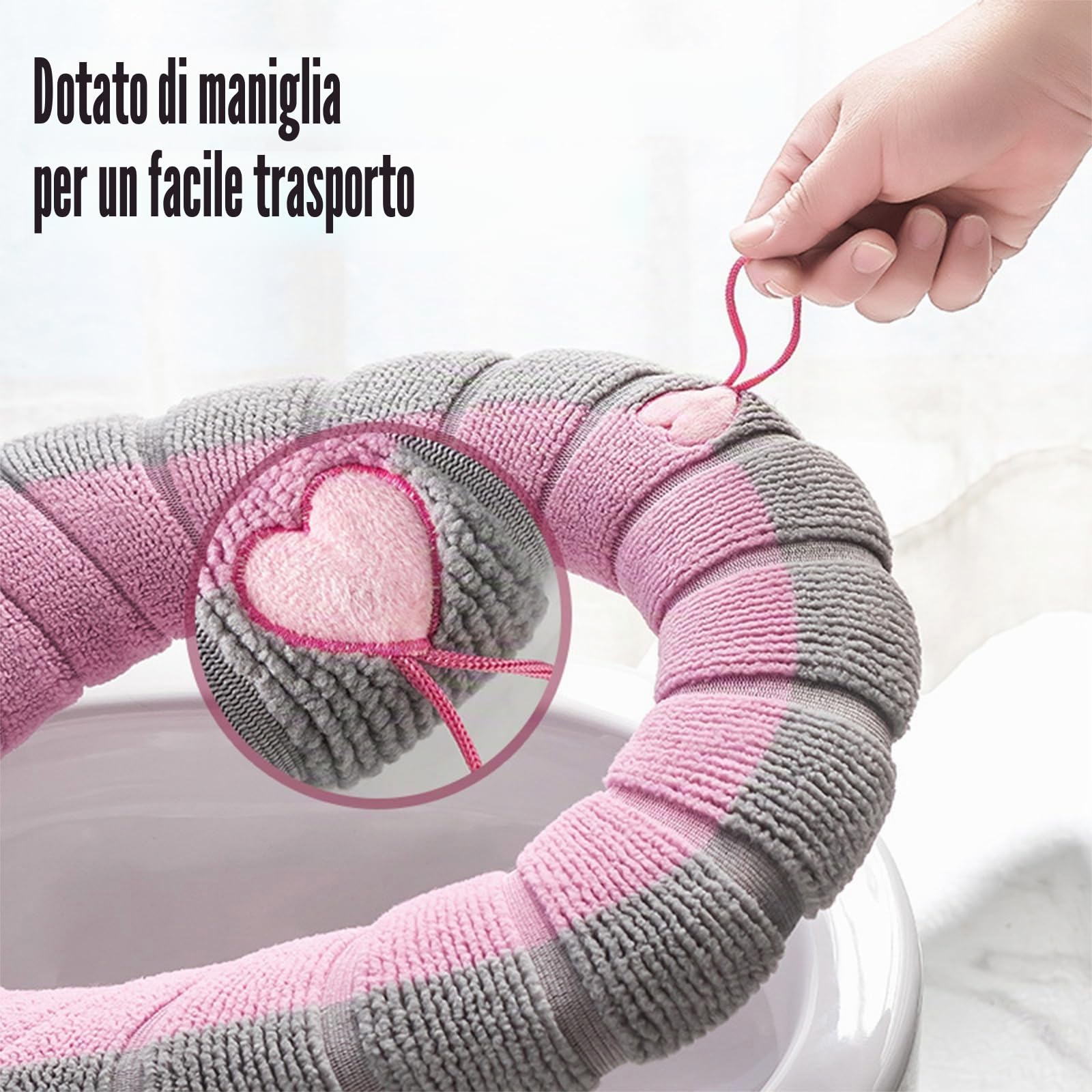 Coprisedile Per Wc Copri-Ciambella, Coprisedile Wc Universale, 4 Pezzi Coprisedile Per Wc Morbido E Spesso, Elasticizzato, Lavabile